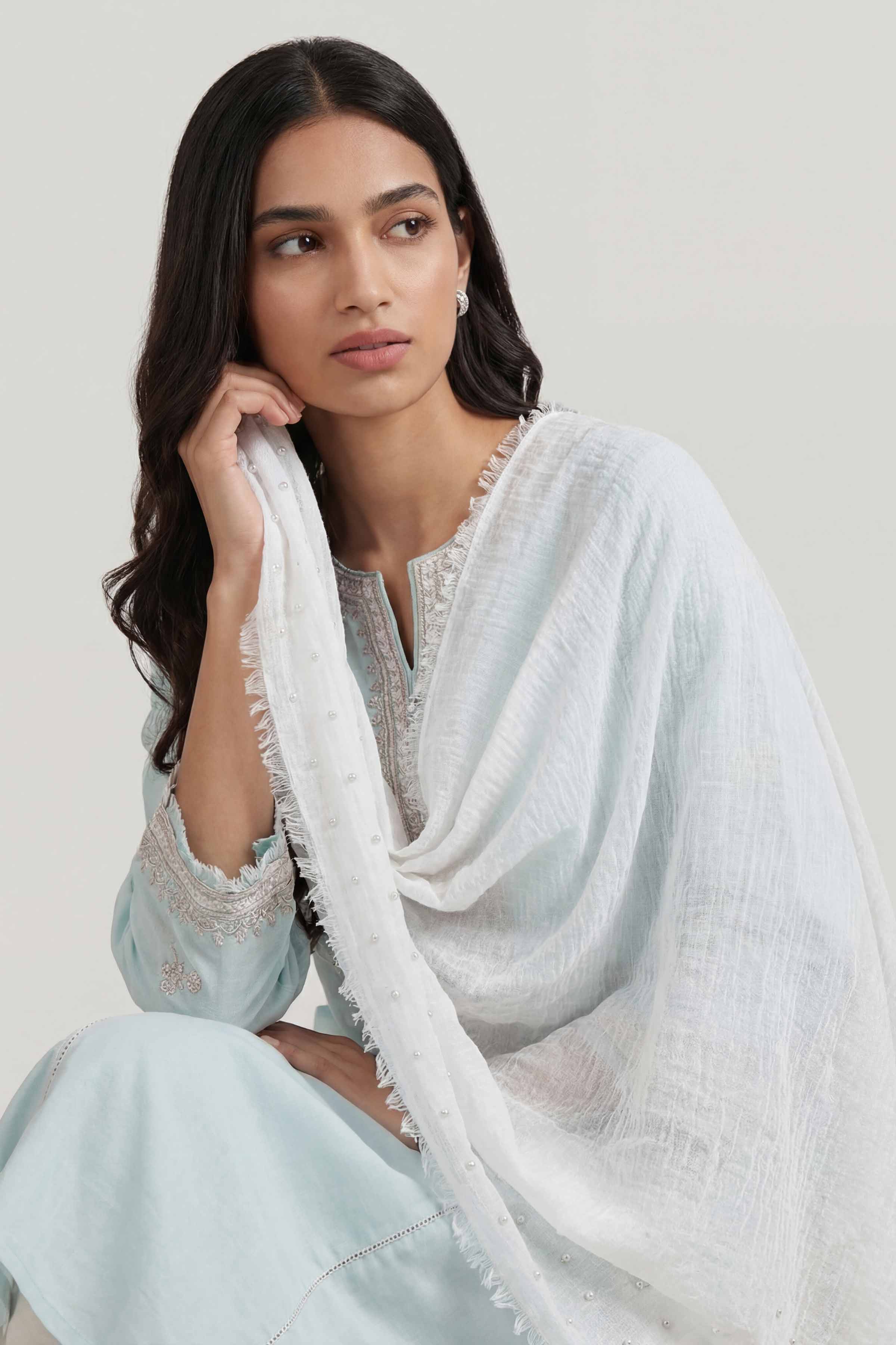 White Women Scarf-447362112