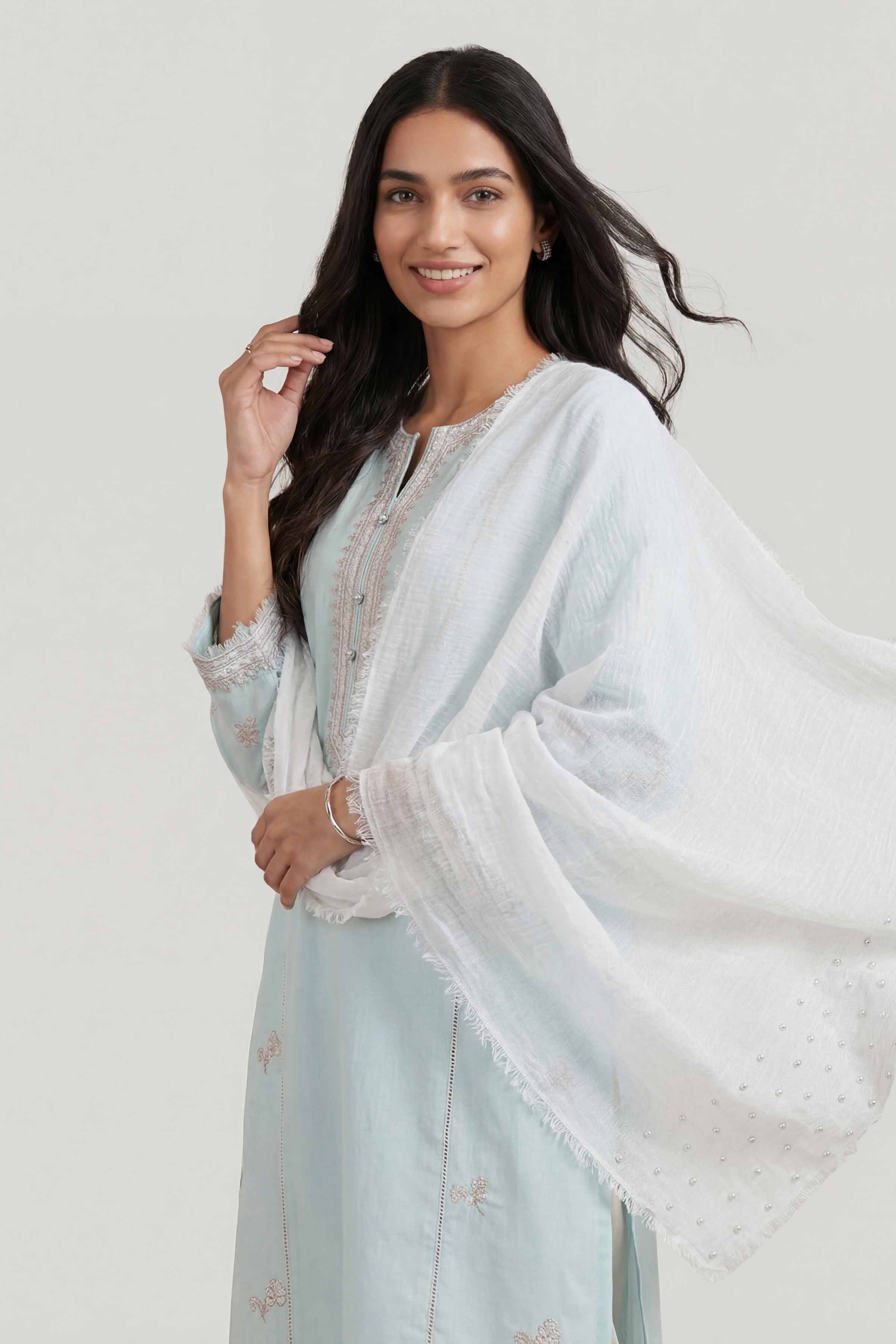 White Women Scarf-447362112
