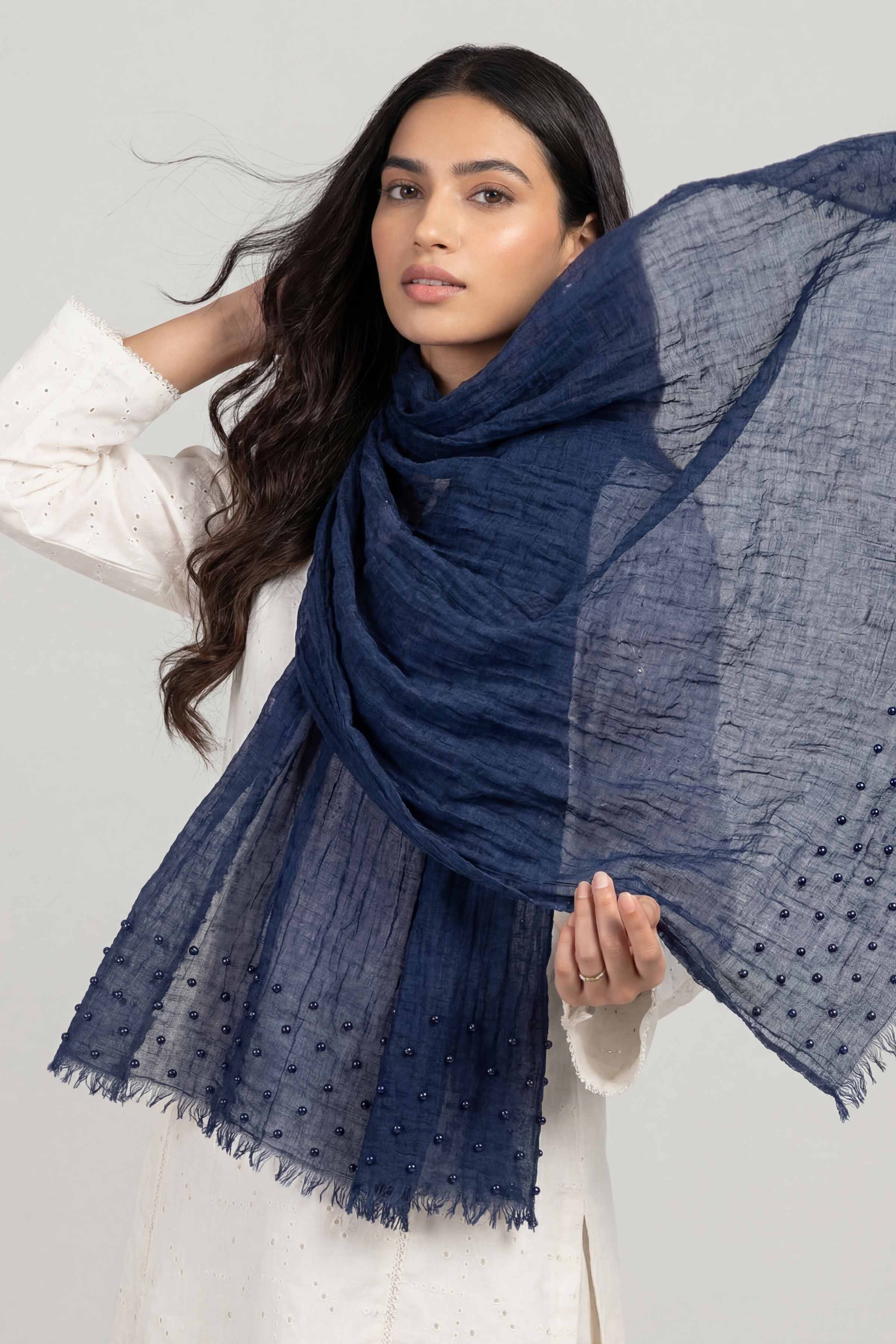 Navy Women Scarf-447362121