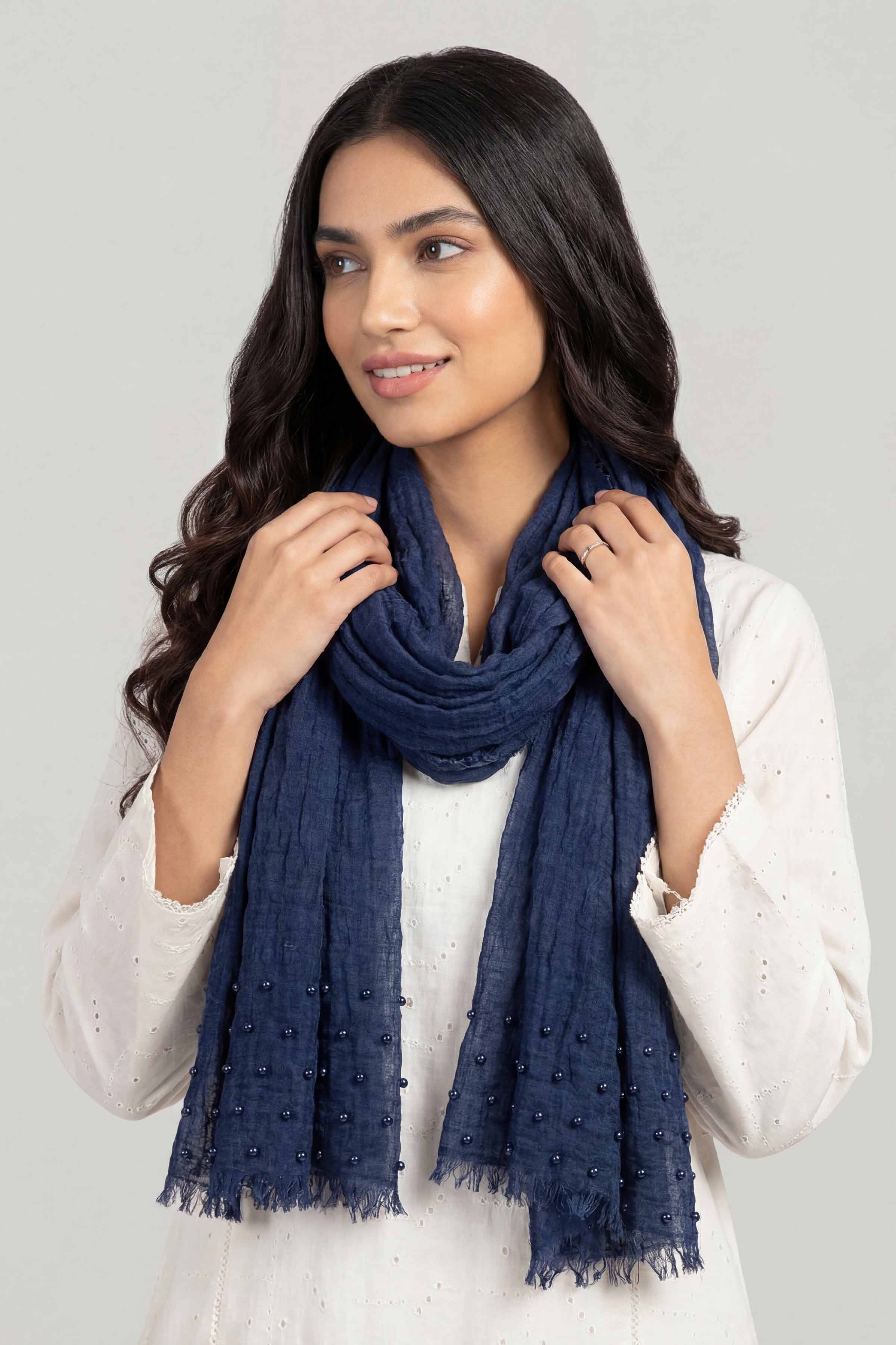 Navy Women Scarf-447362121