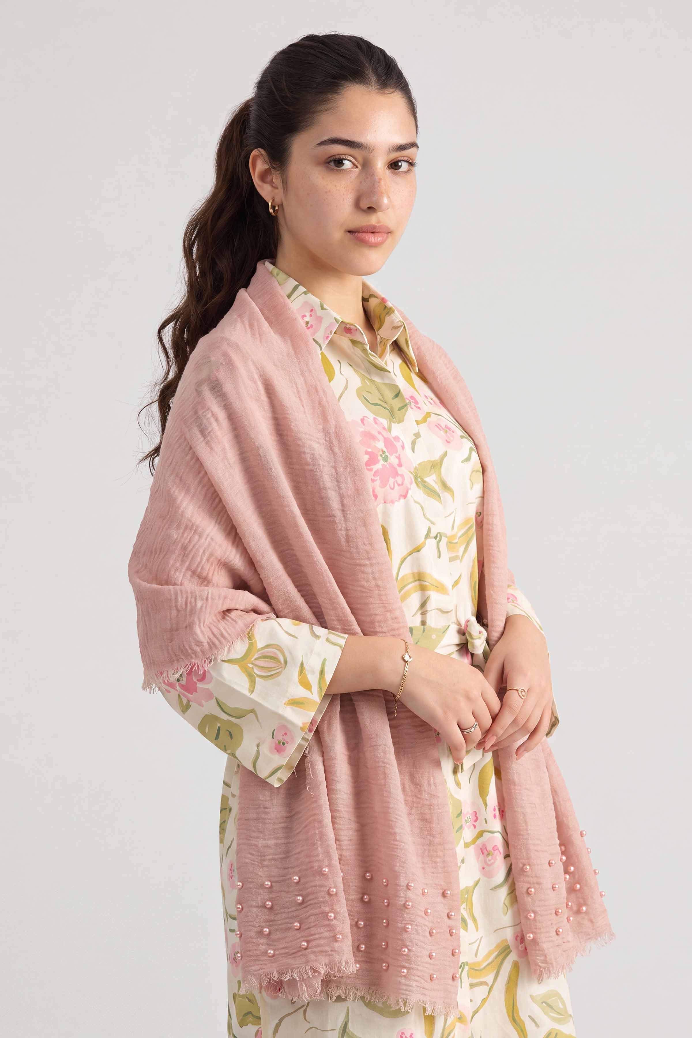 Pink Women Scarf-447372105