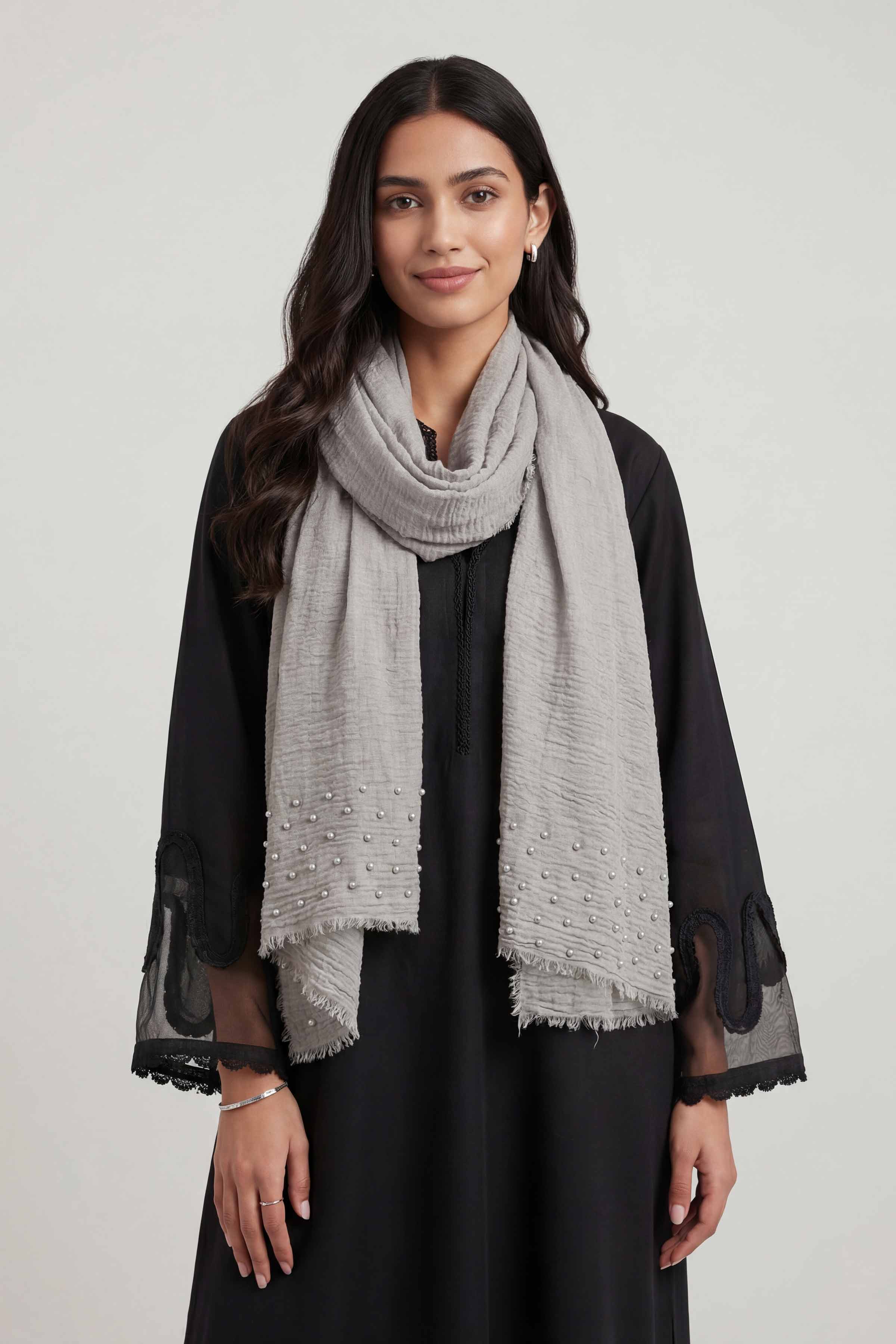 Light Grey Women Scarf-447372111