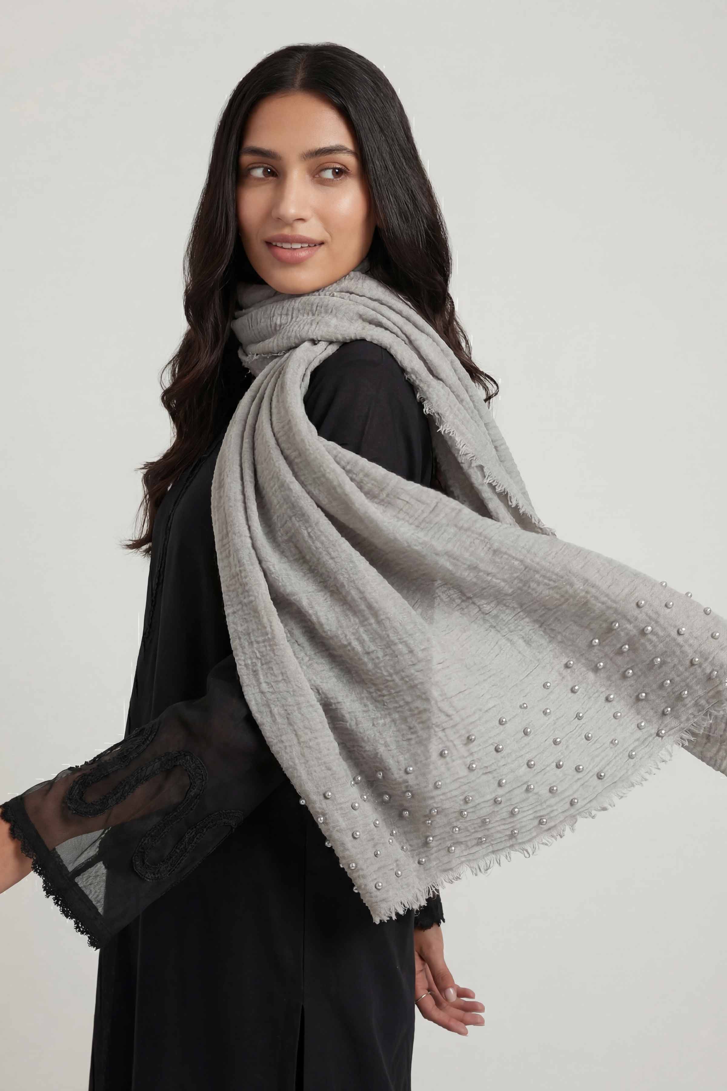 Light Grey Women Scarf-447372111