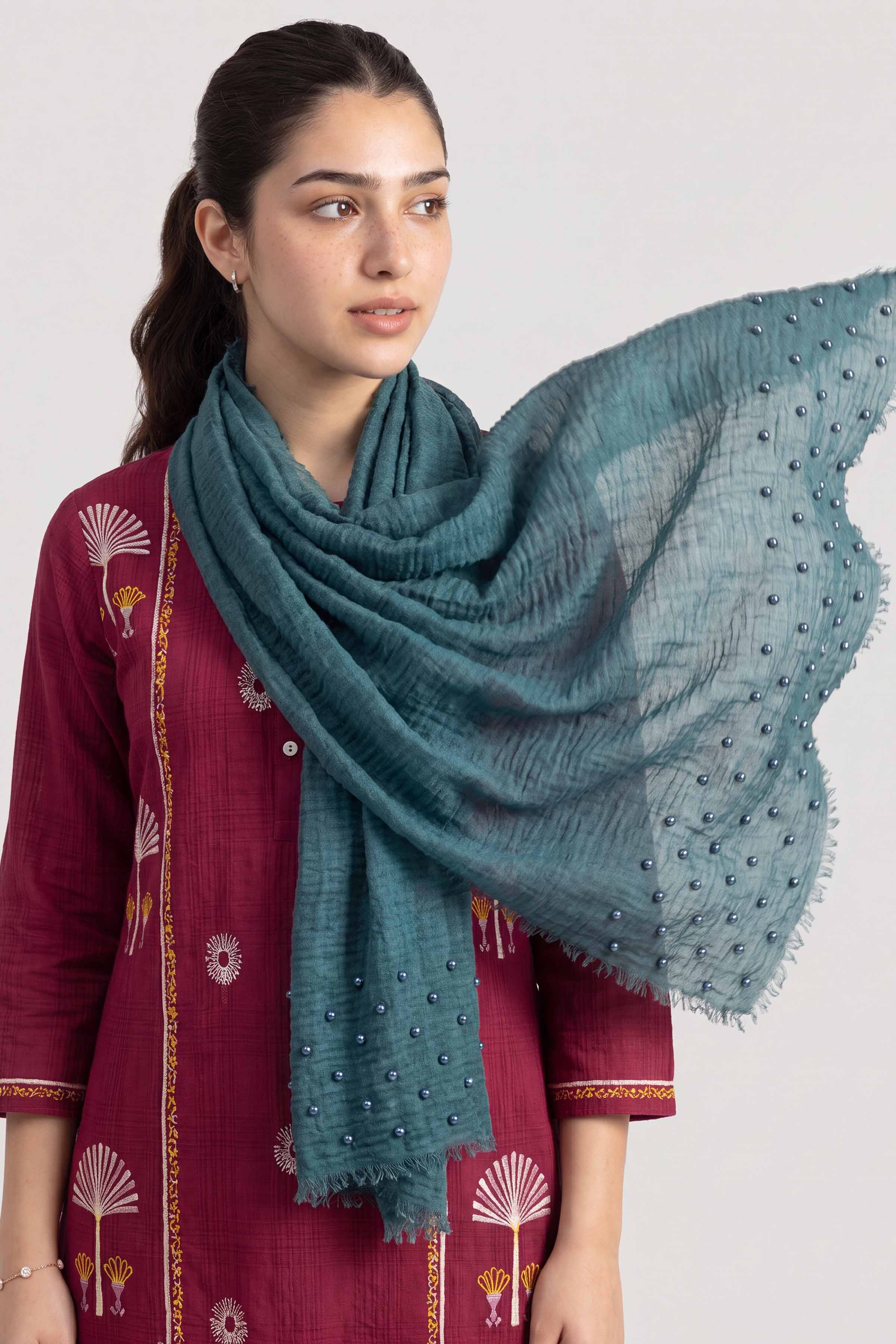 Light Green Women Scarf-447372116