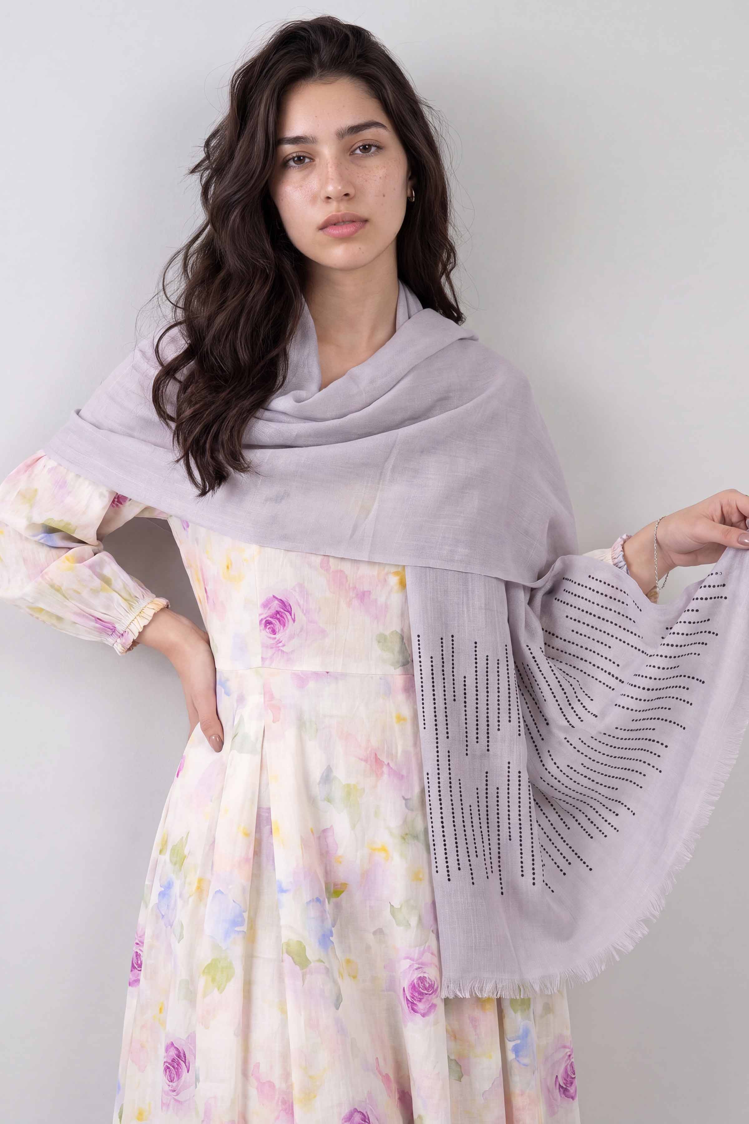 Grey Women Scarf-447382111