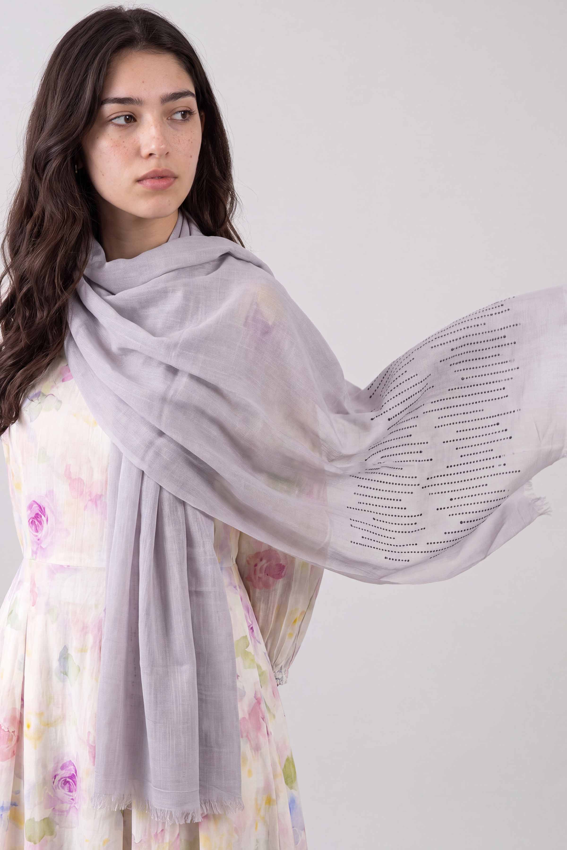 Grey Women Scarf-447382111