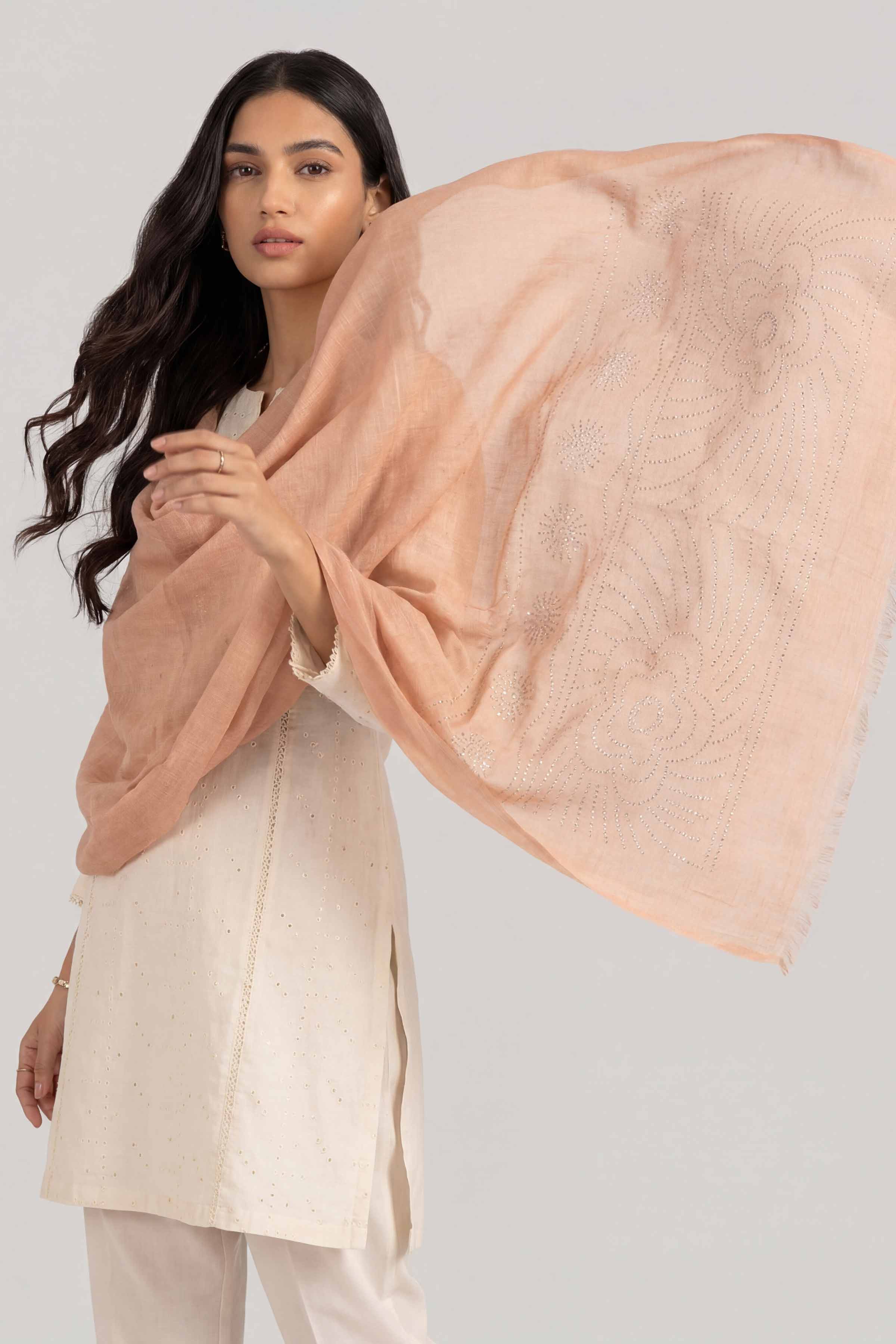 Beige Women Scarf-447392118