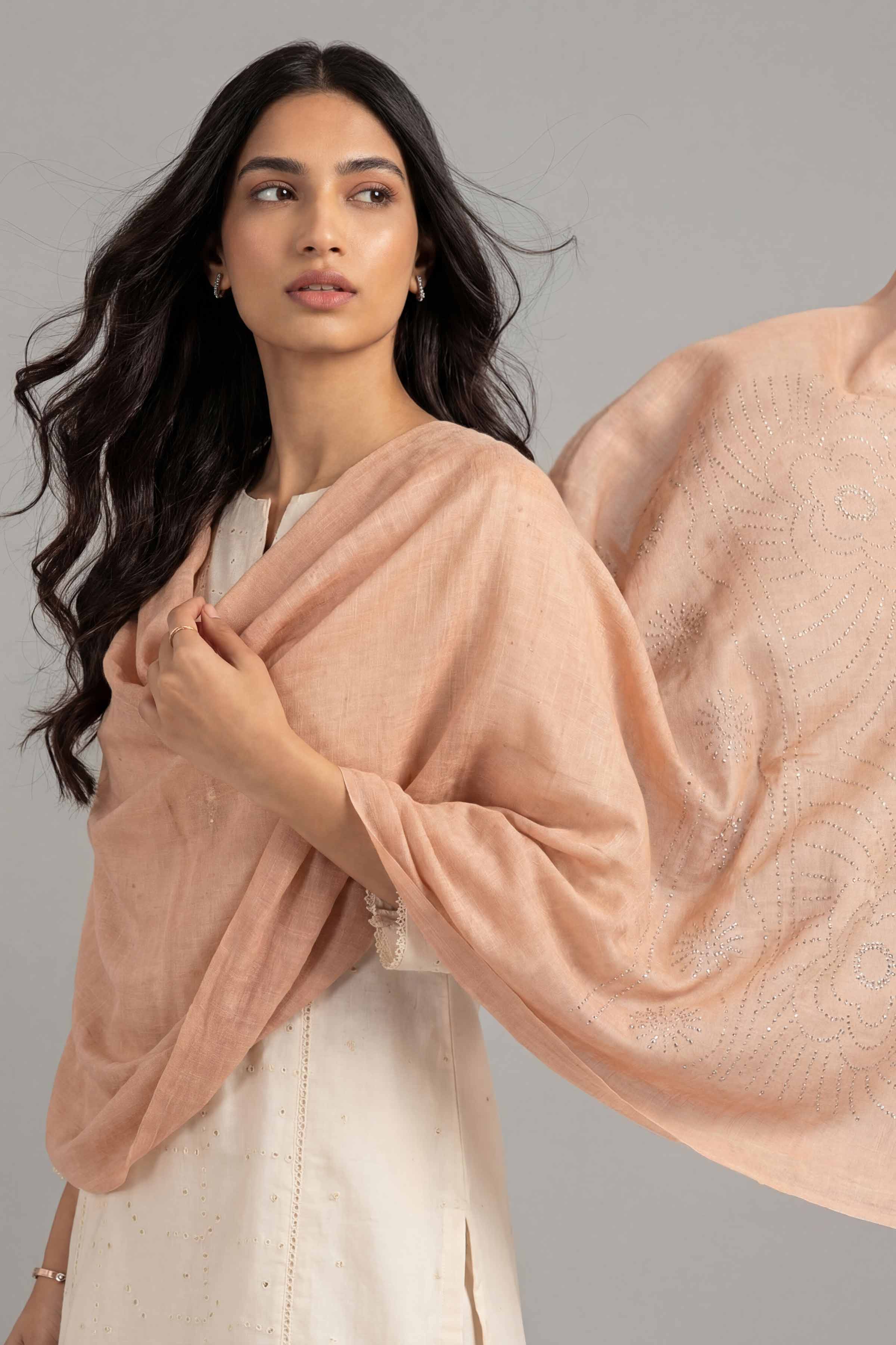 Beige Women Scarf-447392118