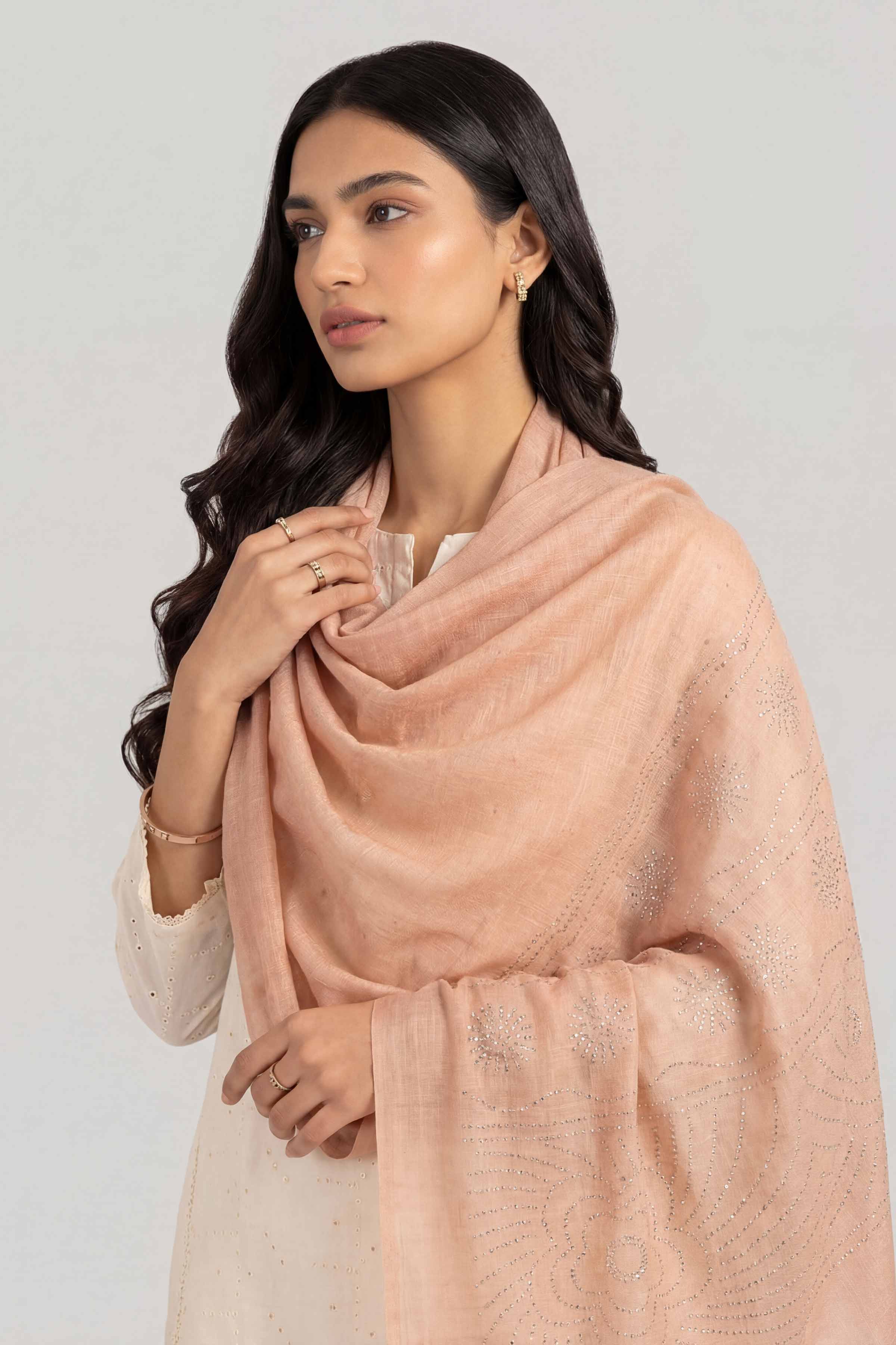 Beige Women Scarf-447392118
