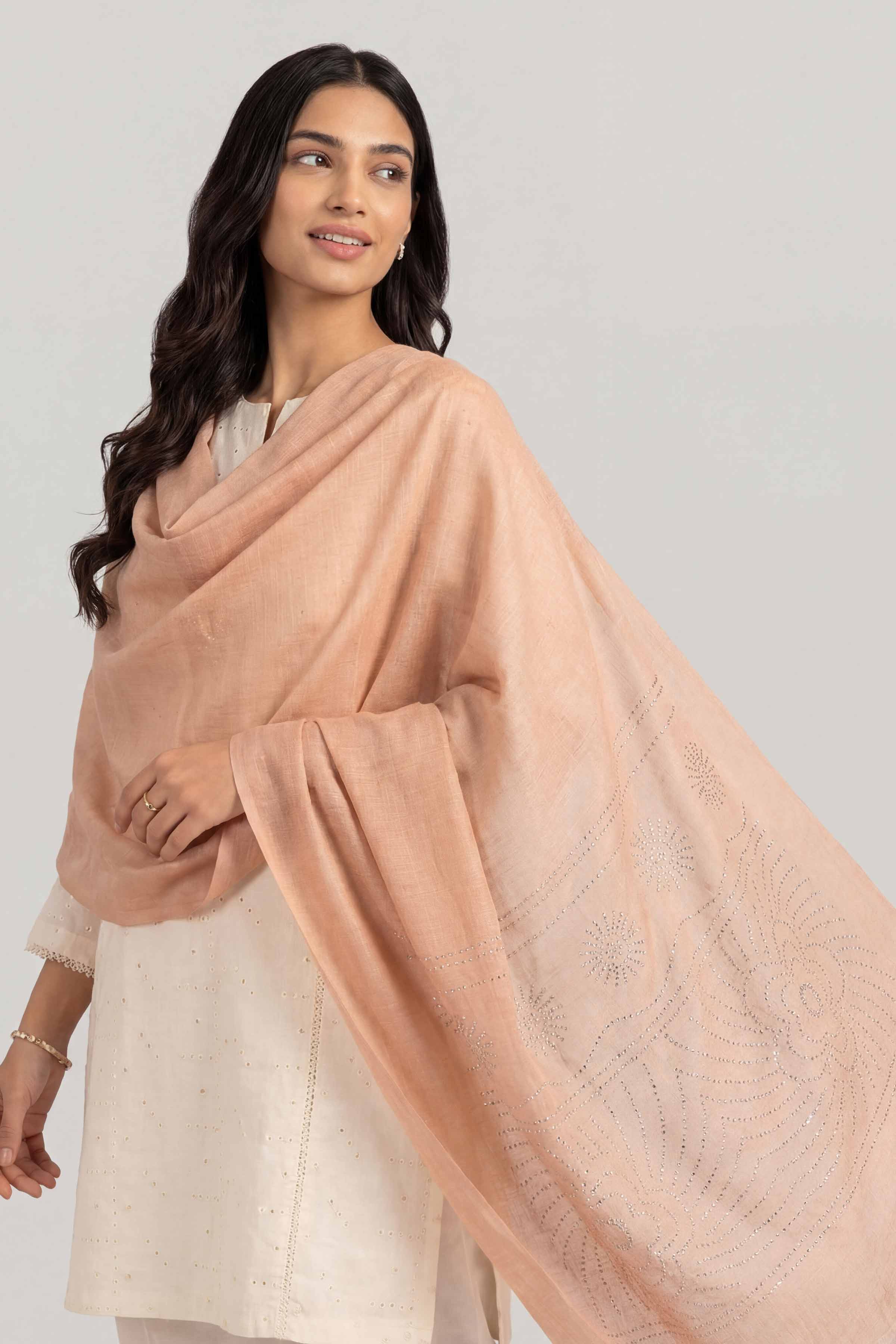 Beige Women Scarf-447392118