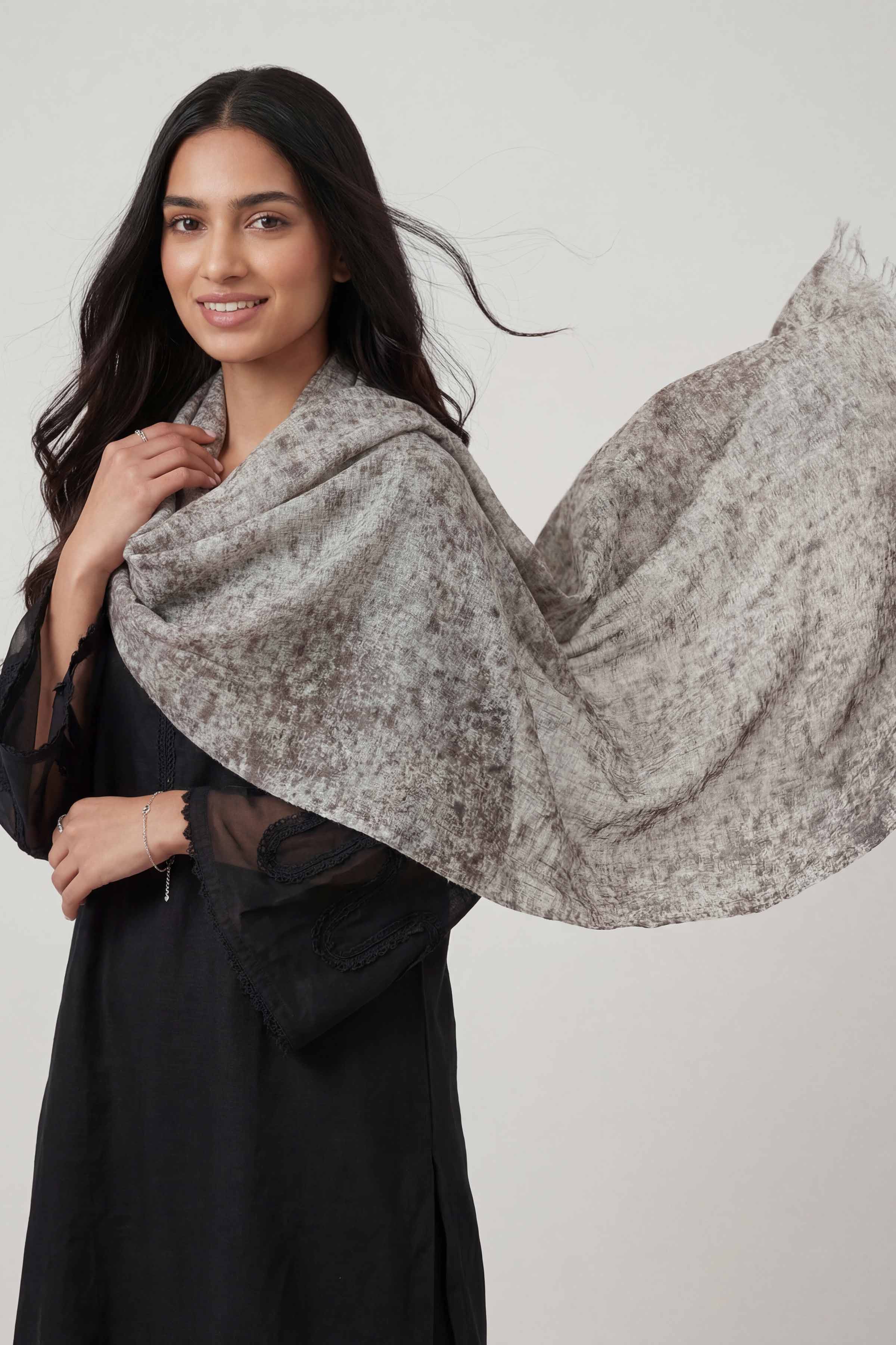 Grey Women Scarf-447412111