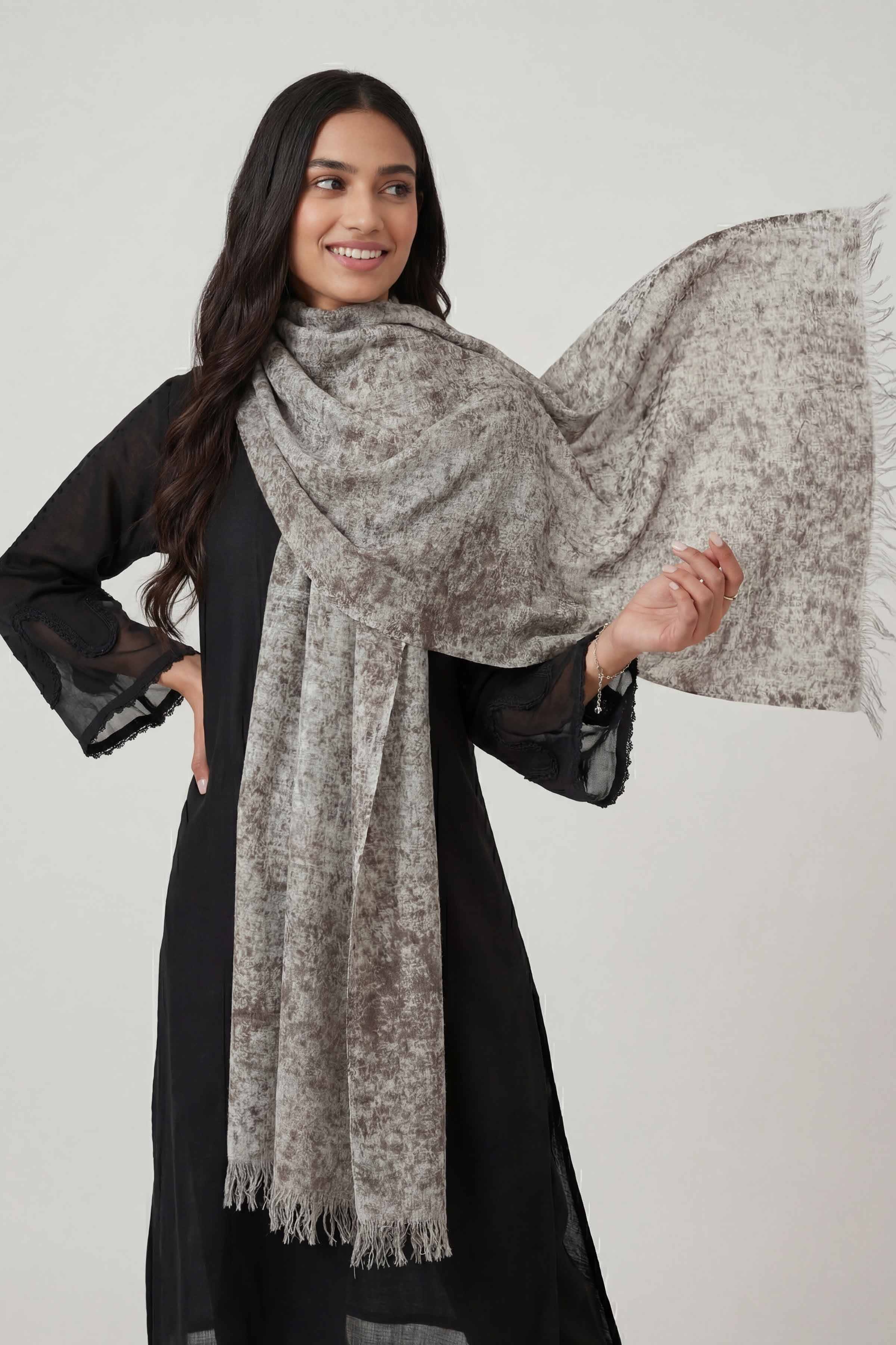 Grey Women Scarf-447412111