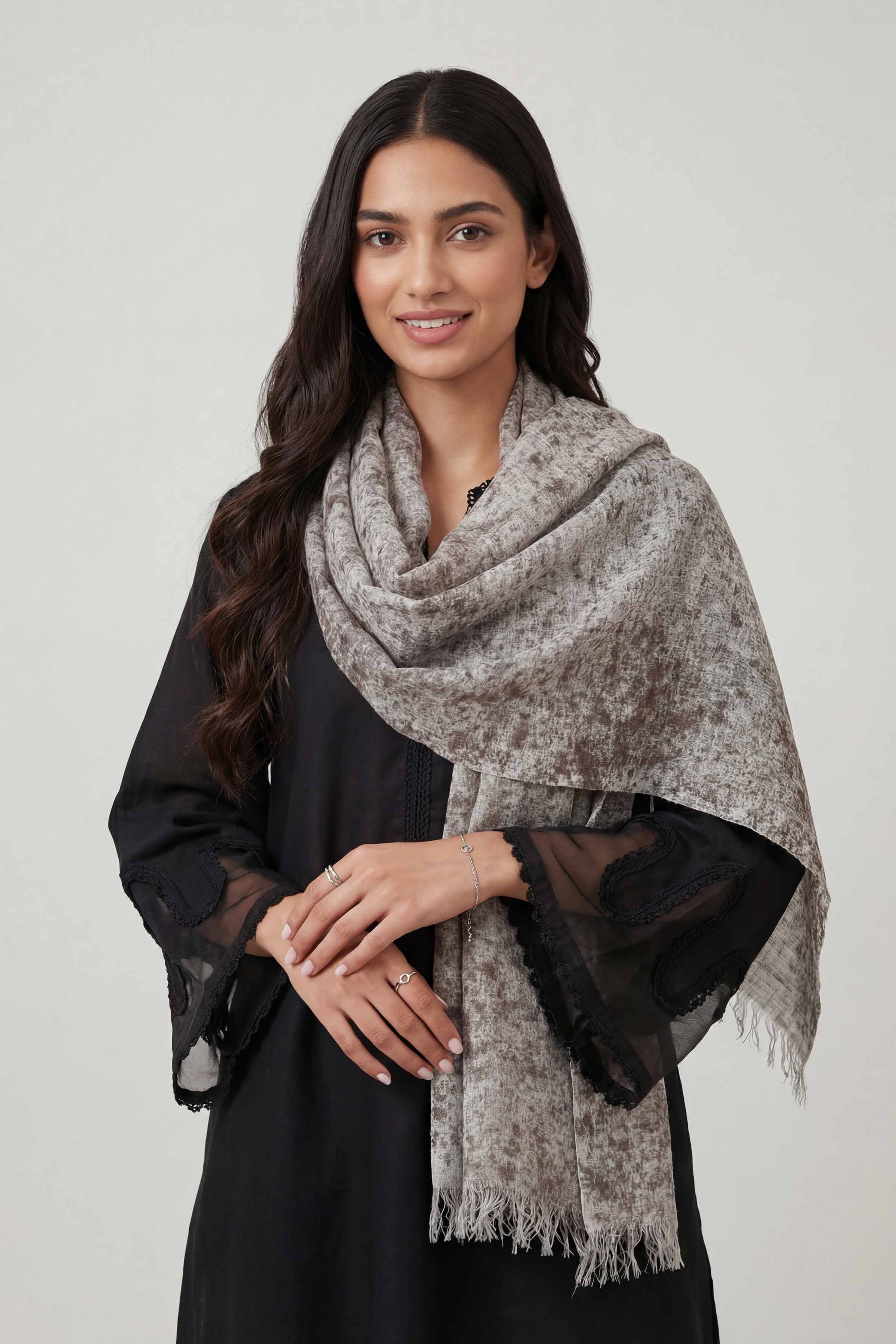 Grey Women Scarf-447412111