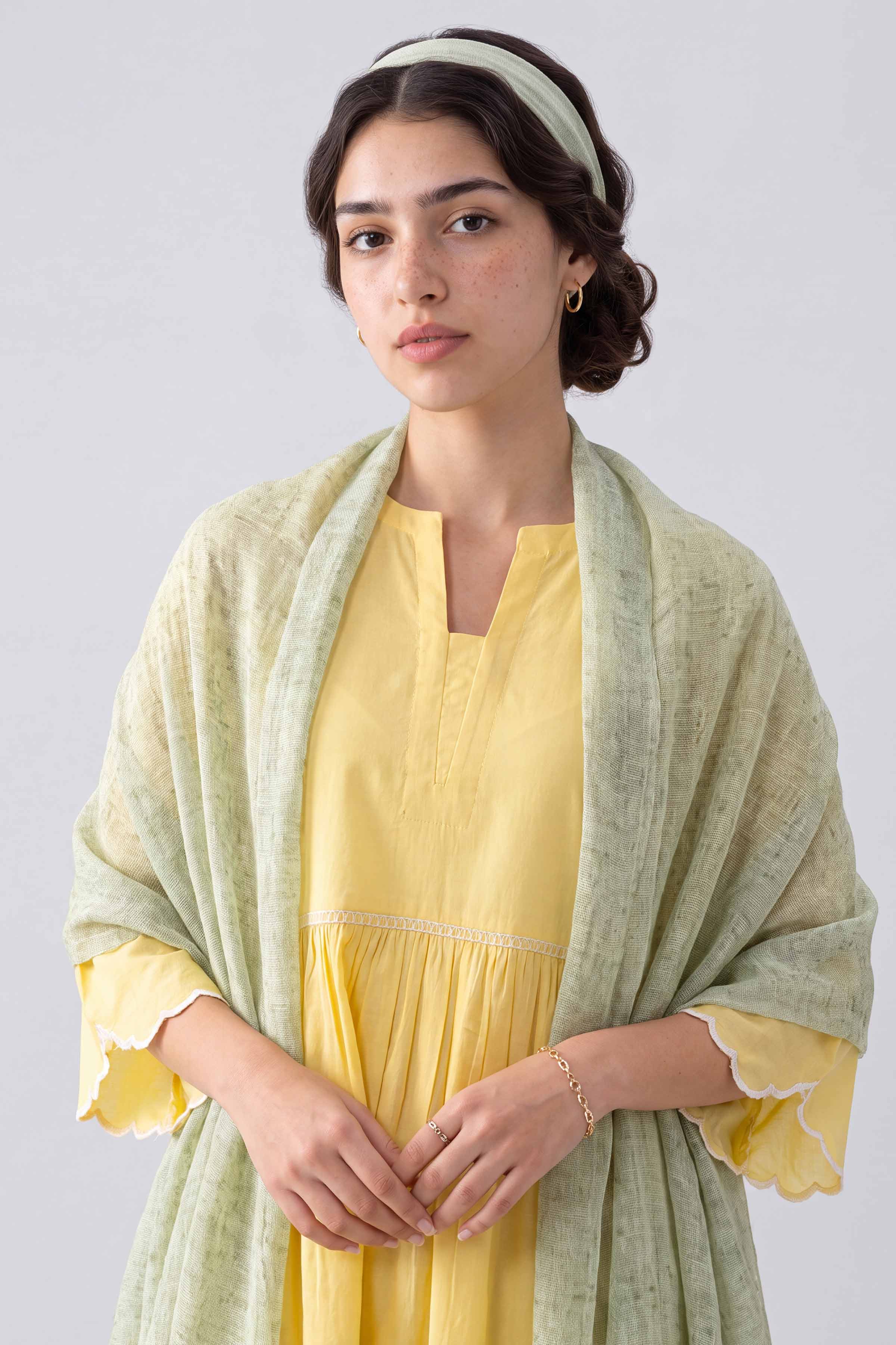 Light Green Women Scarf-447412116