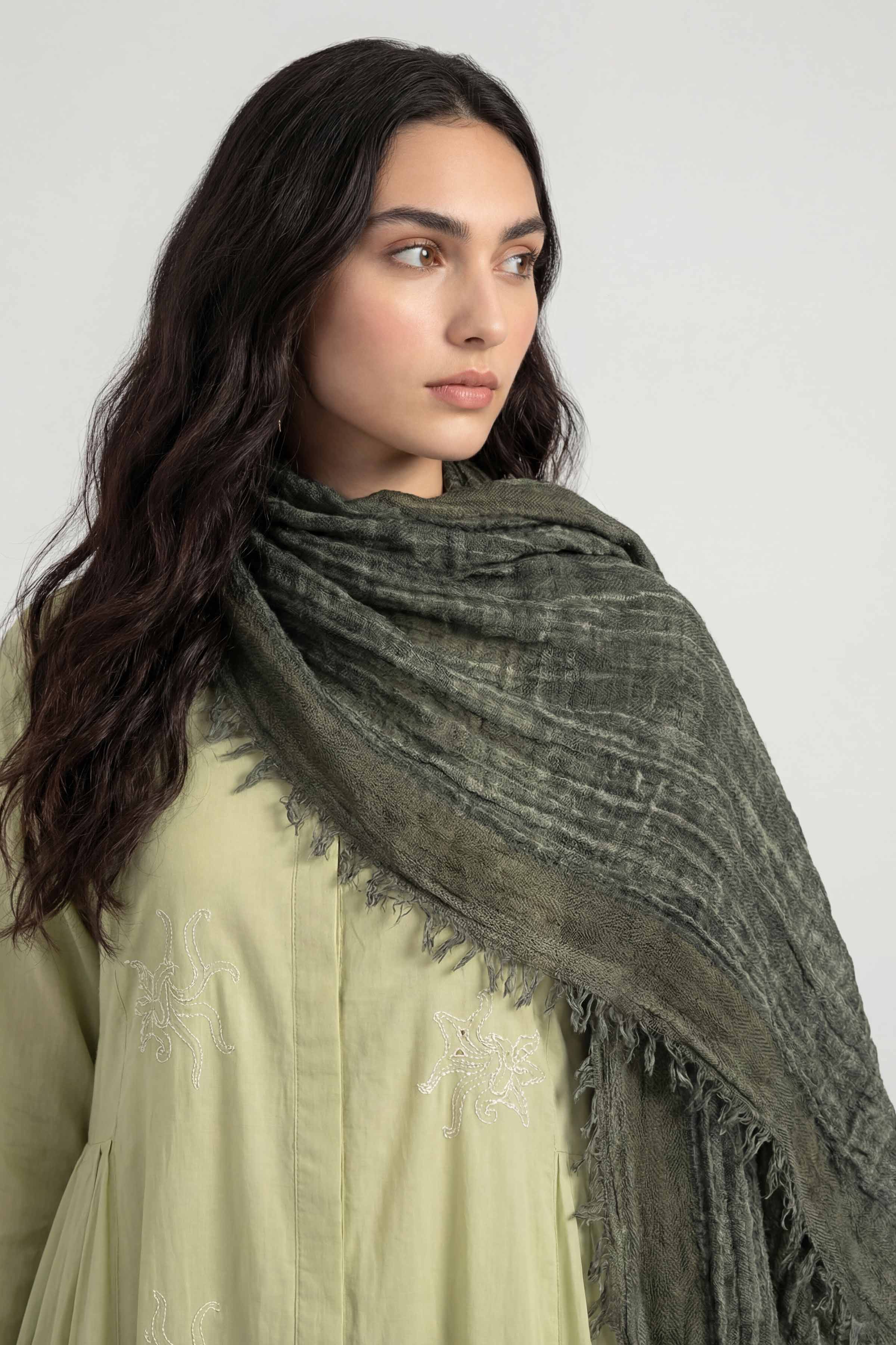 Dark Green Women Scarf-447432104