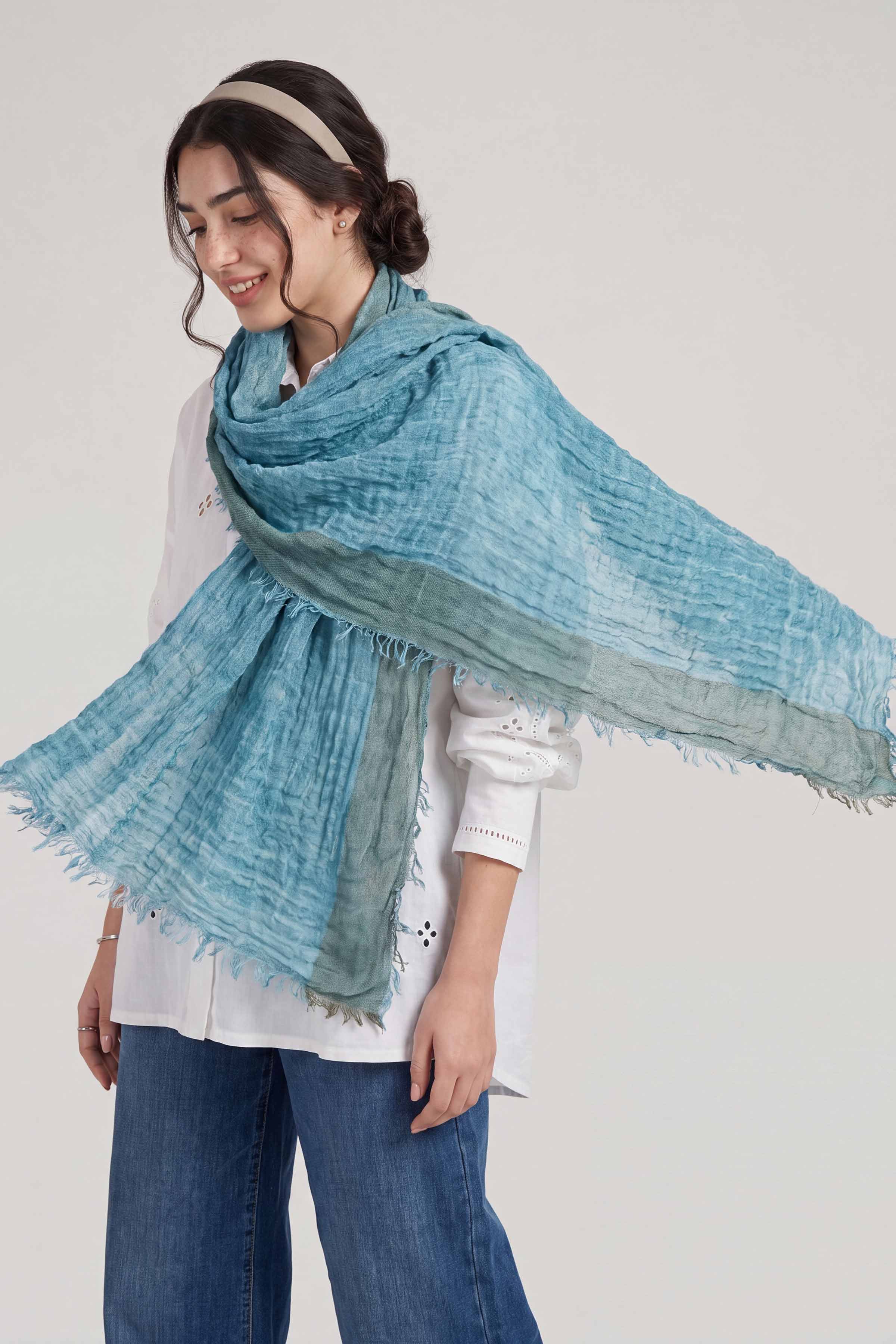 Light Blue Women Scarf-447432108