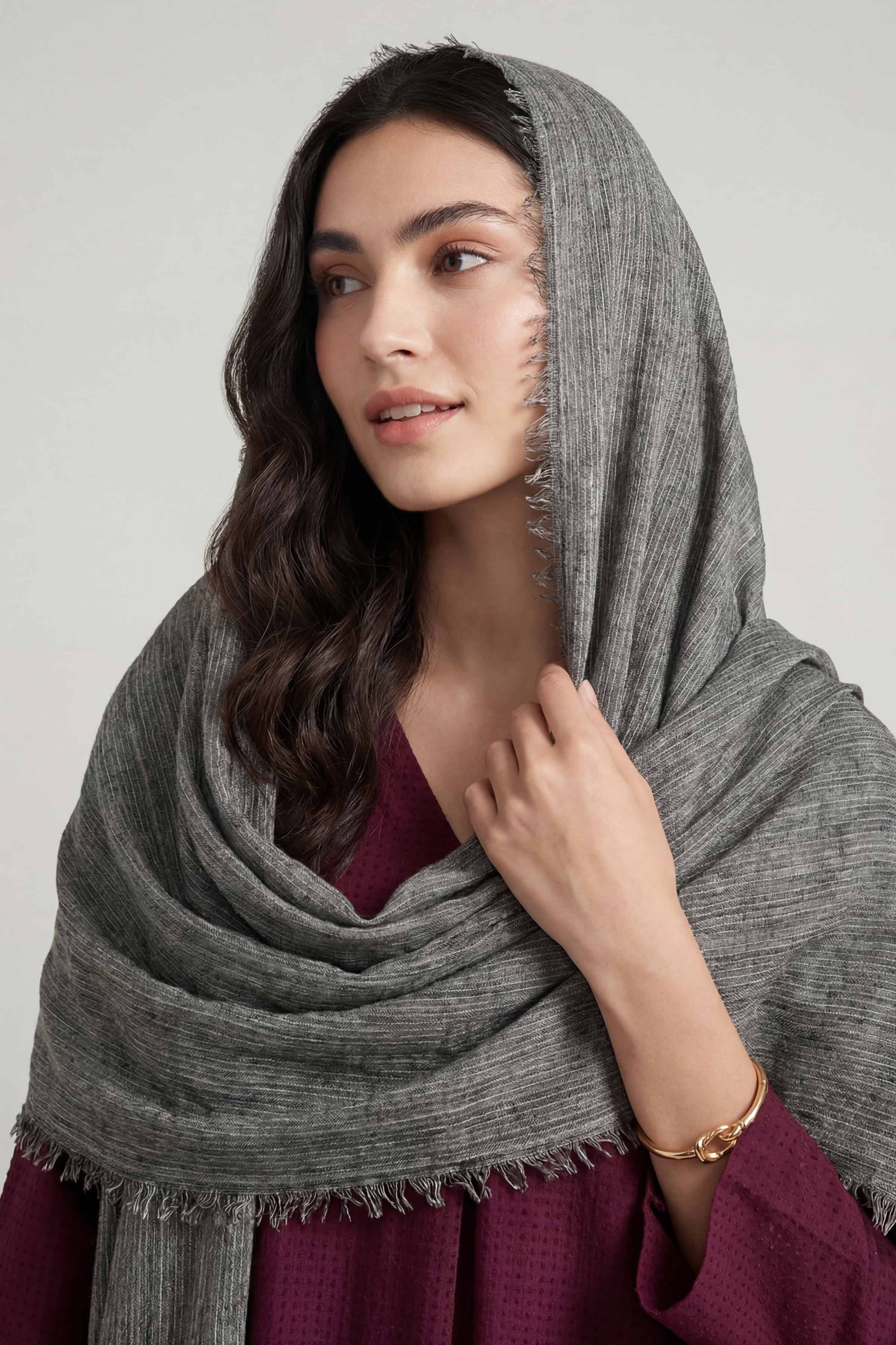 Grey Women Scarf-447442111