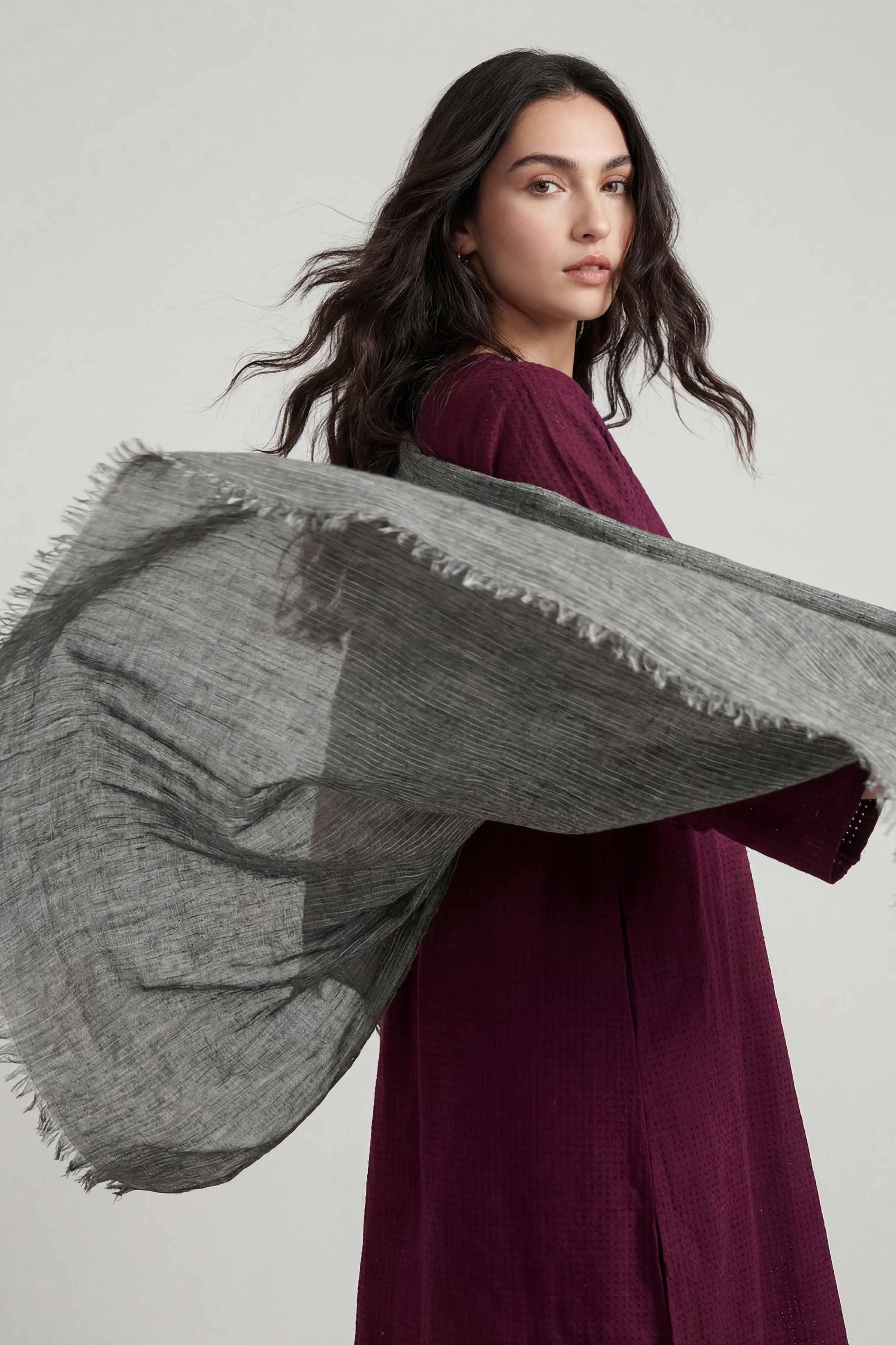 Grey Women Scarf-447442111