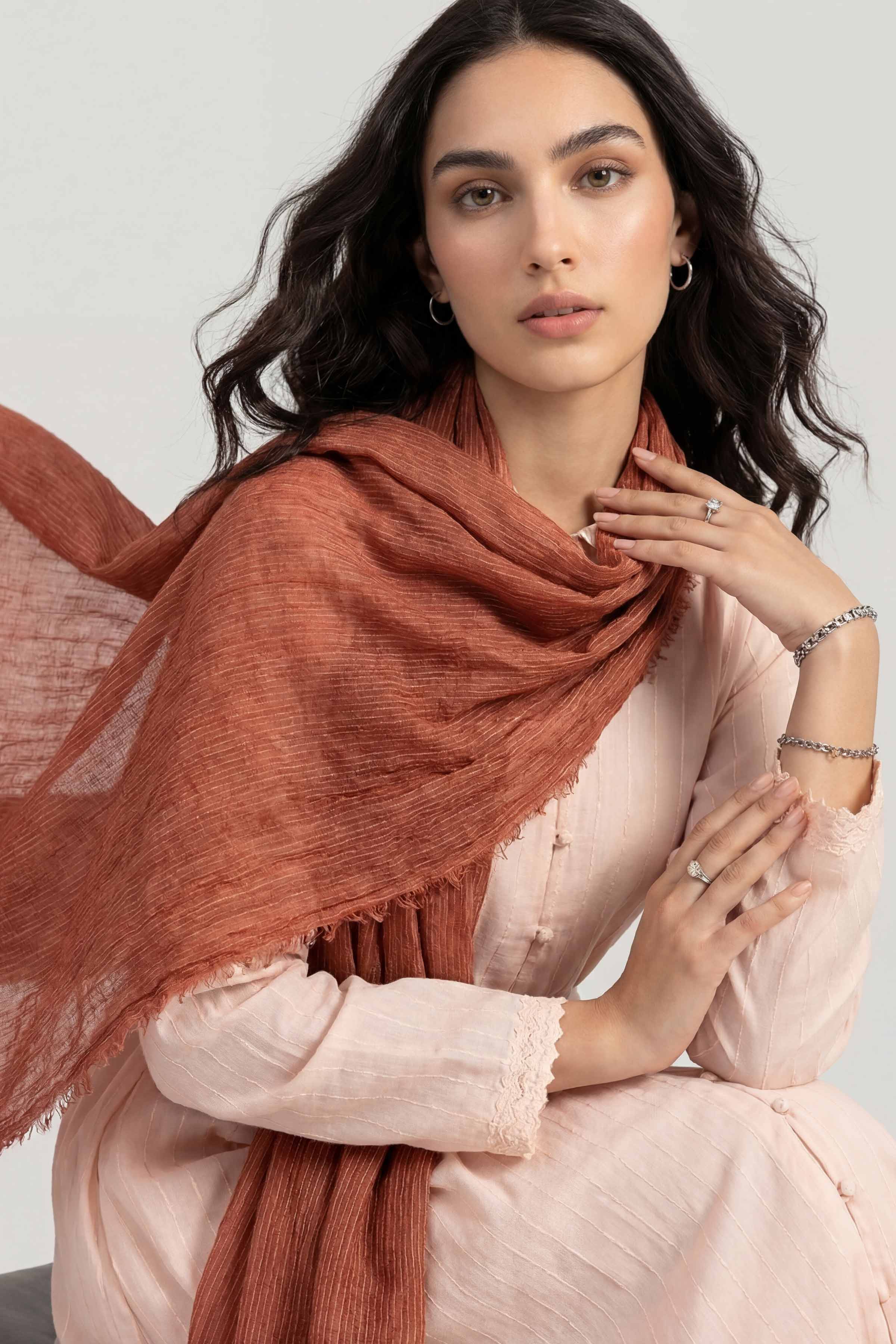 Brown Women Scarf-447442113