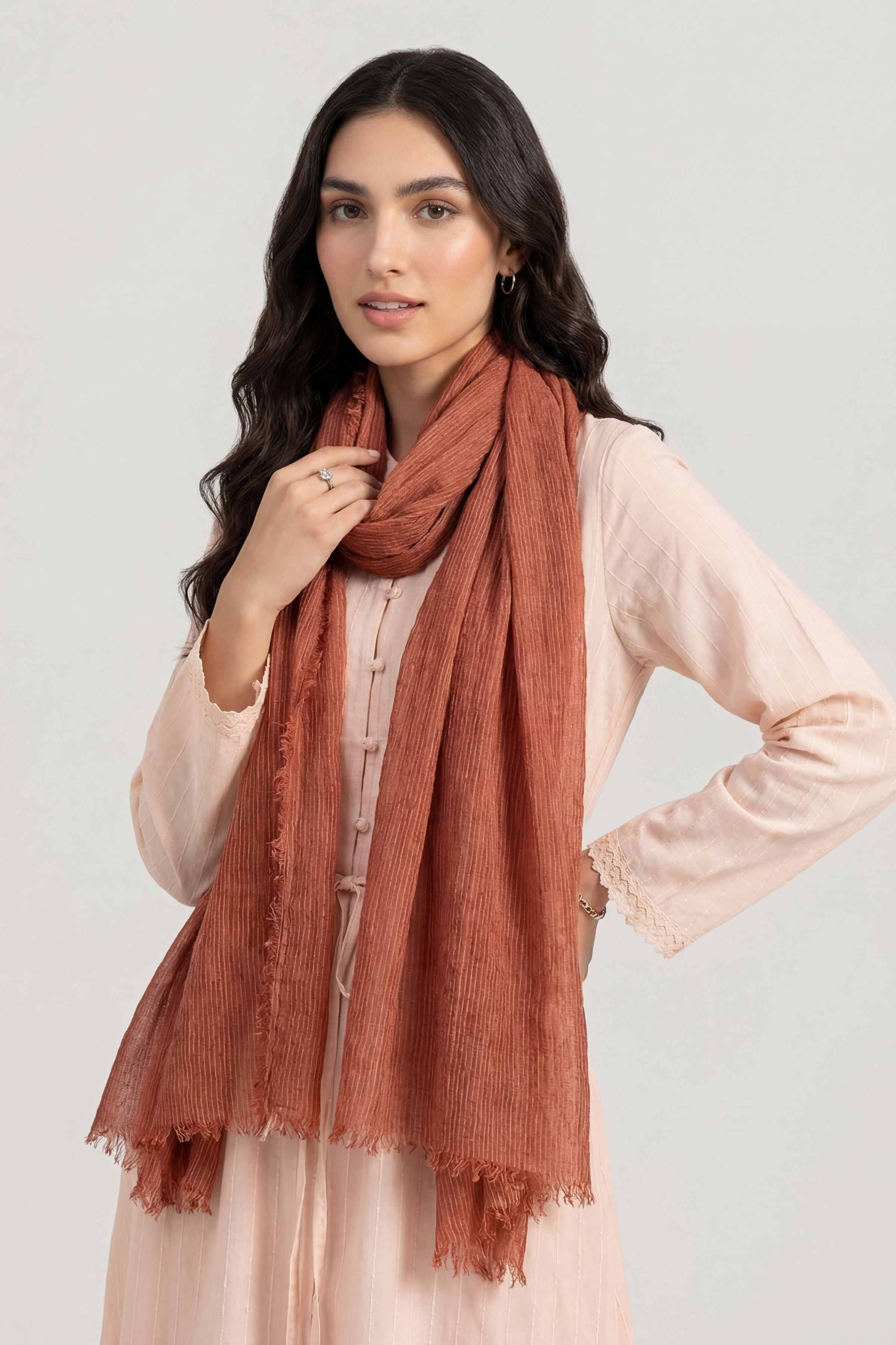 Brown Women Scarf-447442113