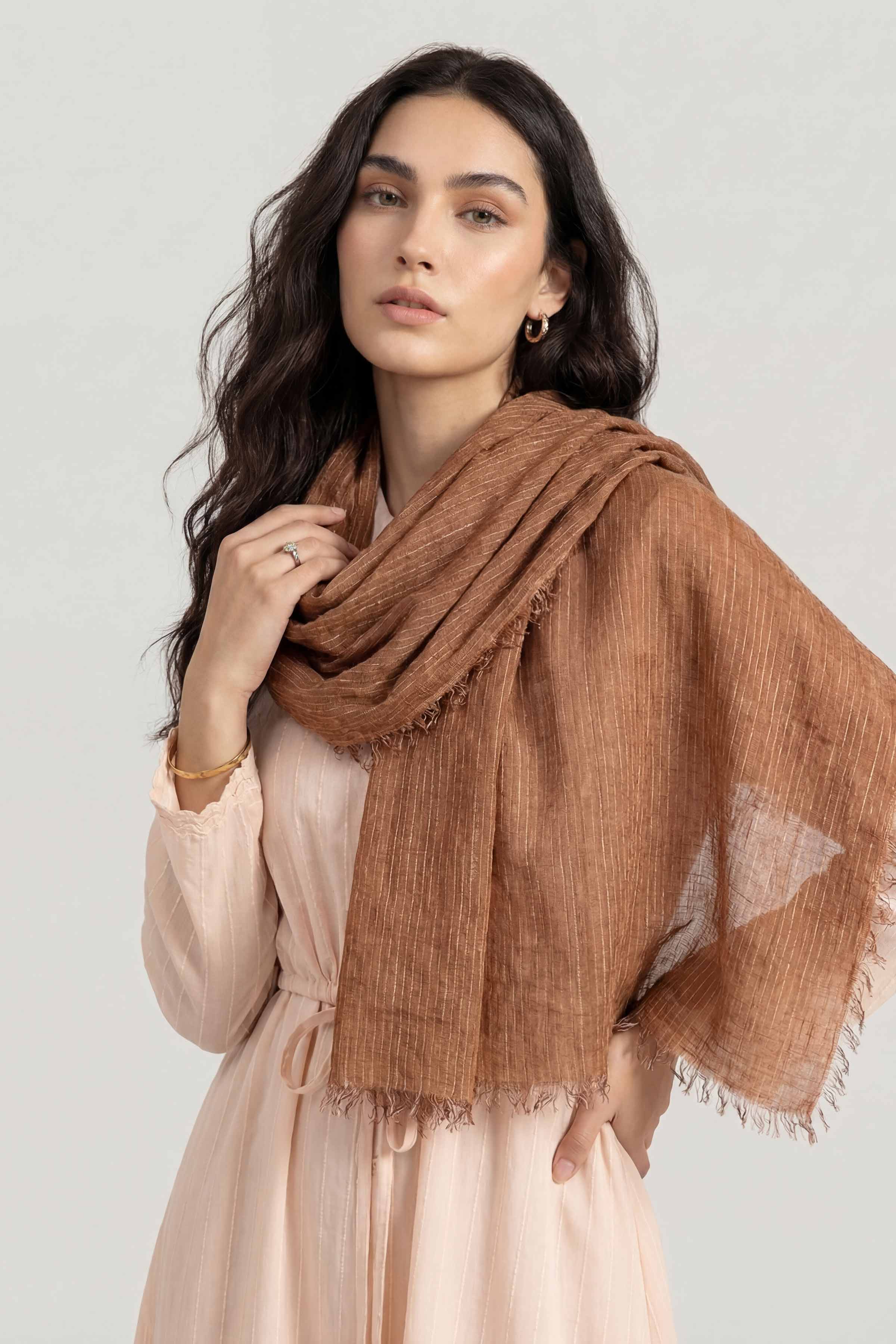 Orange Women Scarf-447452106