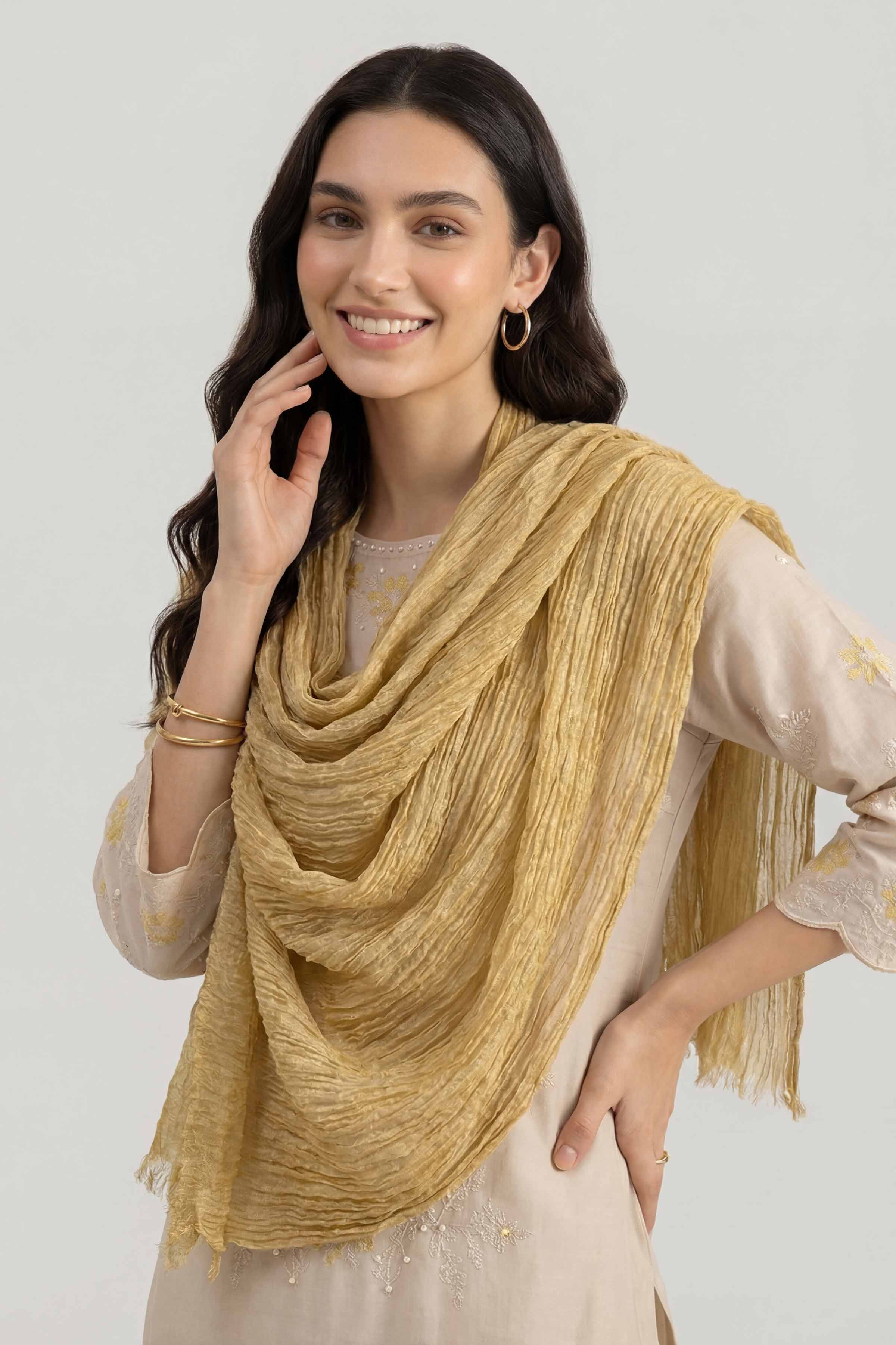 Yellow Women Scarf-447462102