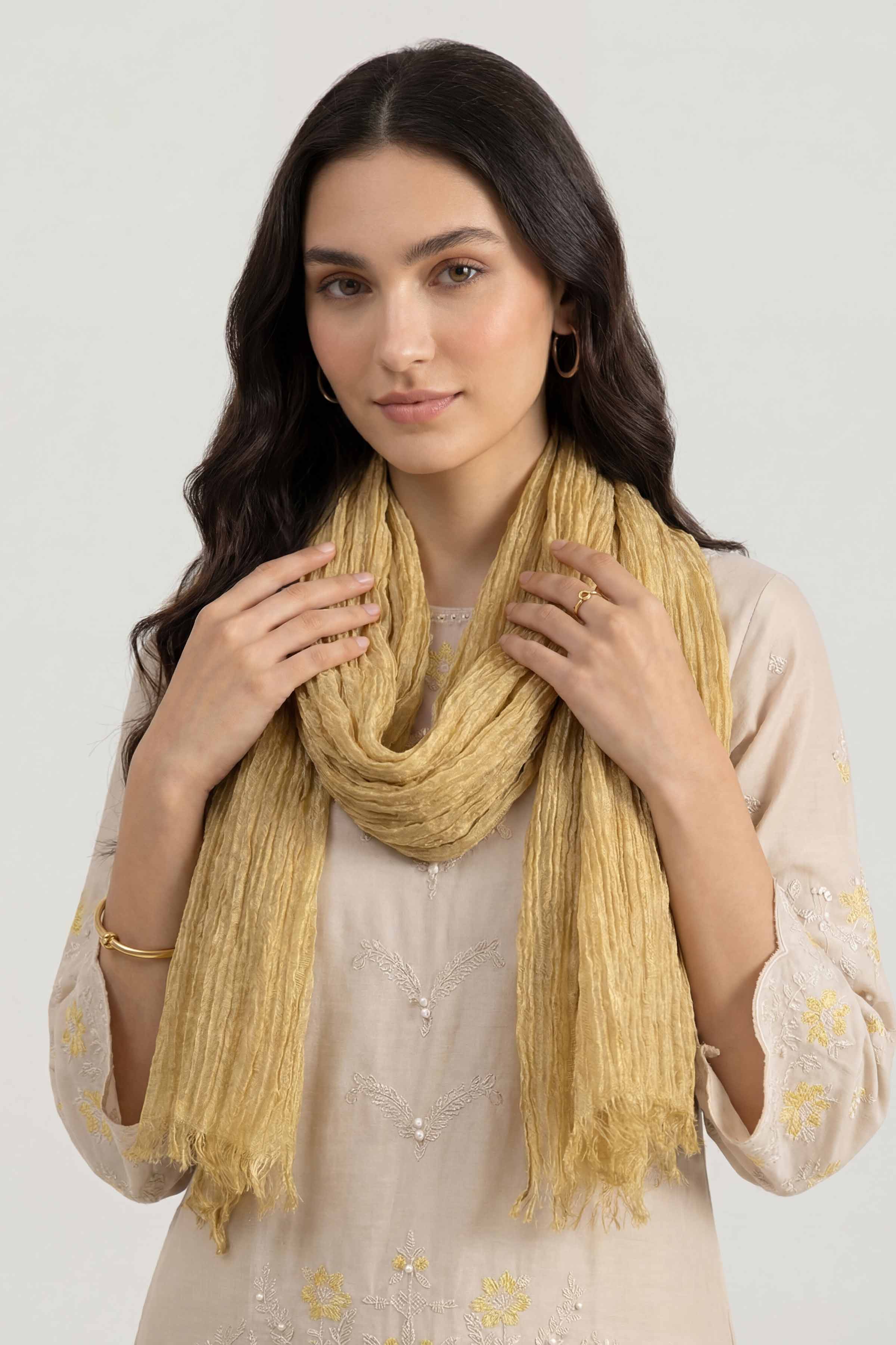 Yellow Women Scarf-447462102