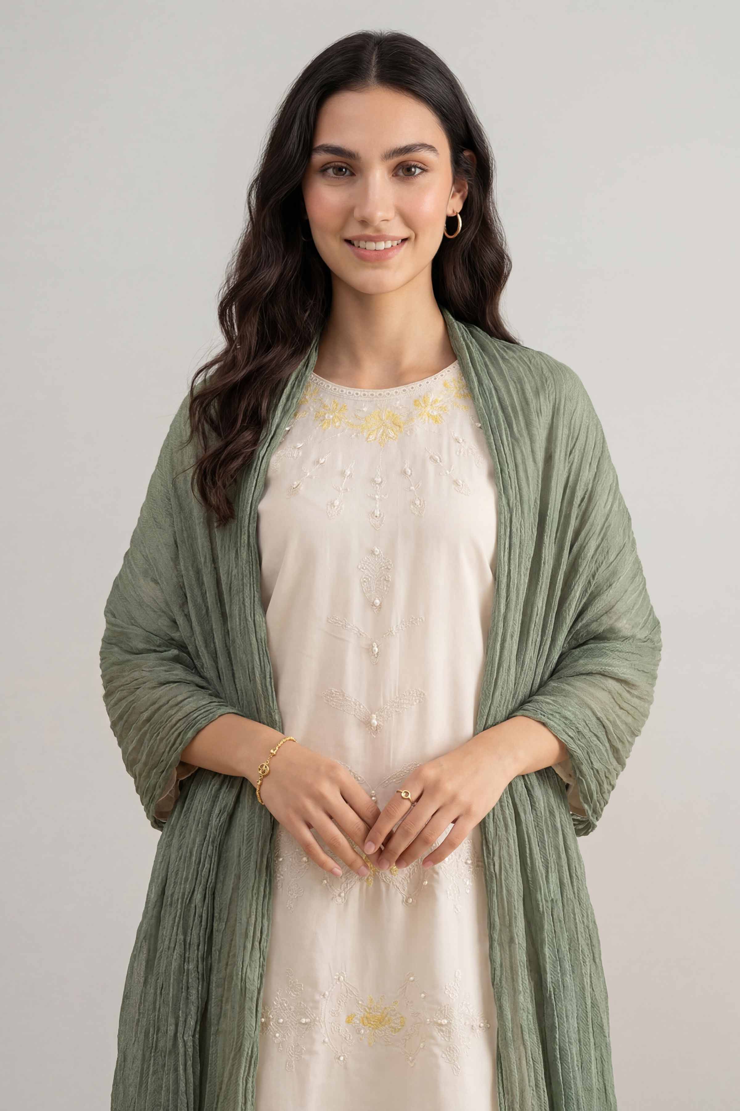 Green Women Scarf-447462104