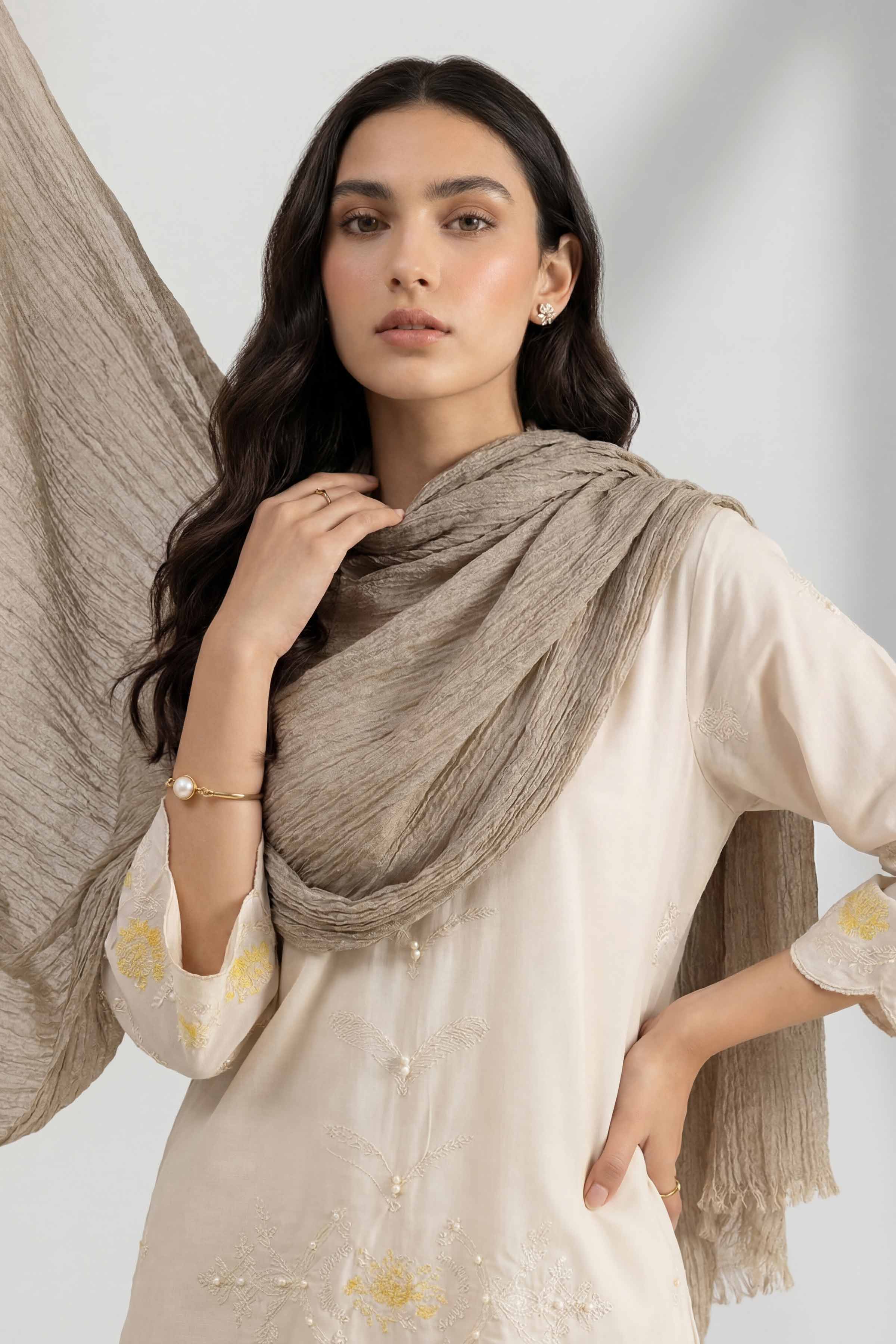 Beige Women Scarf-447462118