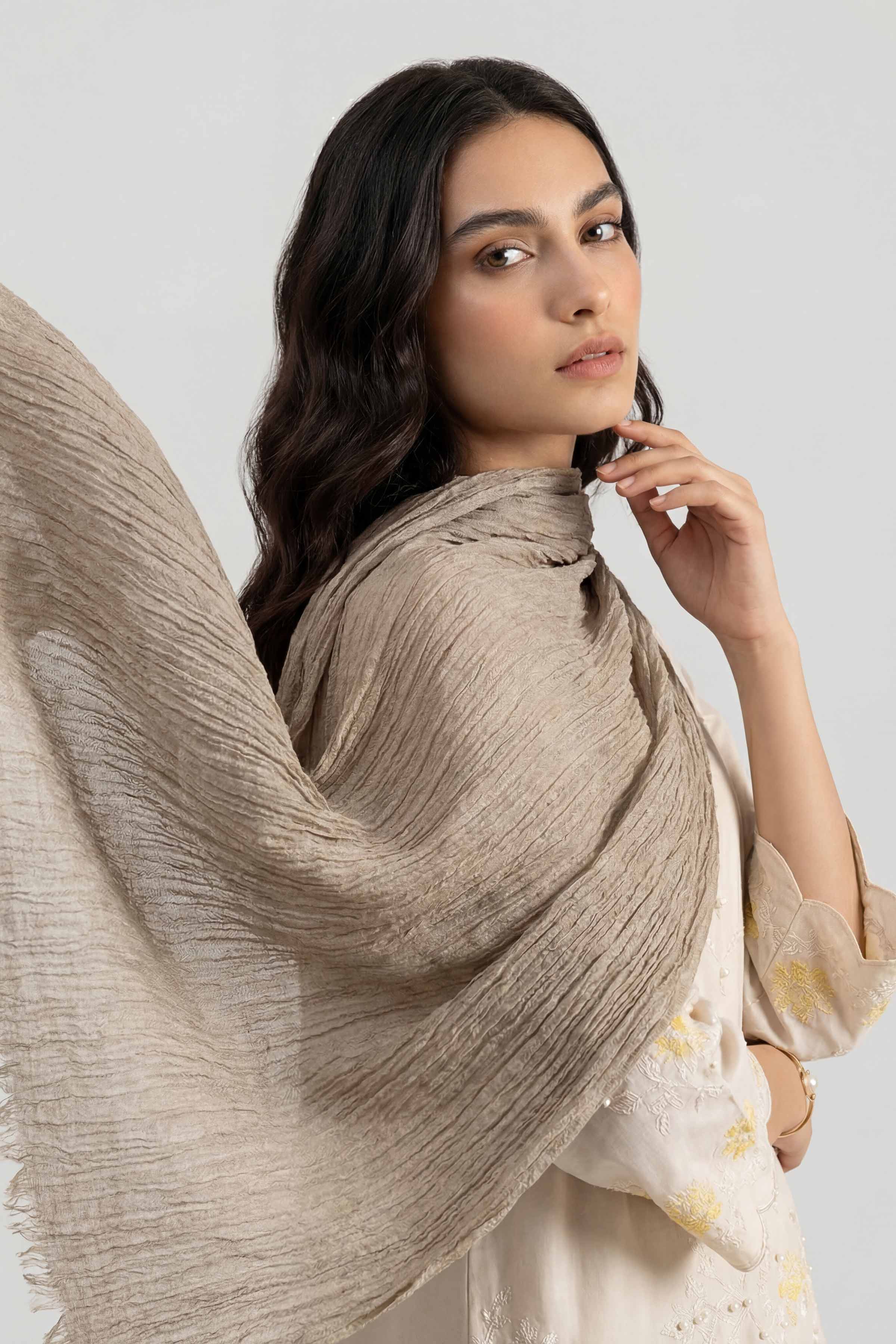 Beige Women Scarf-447462118