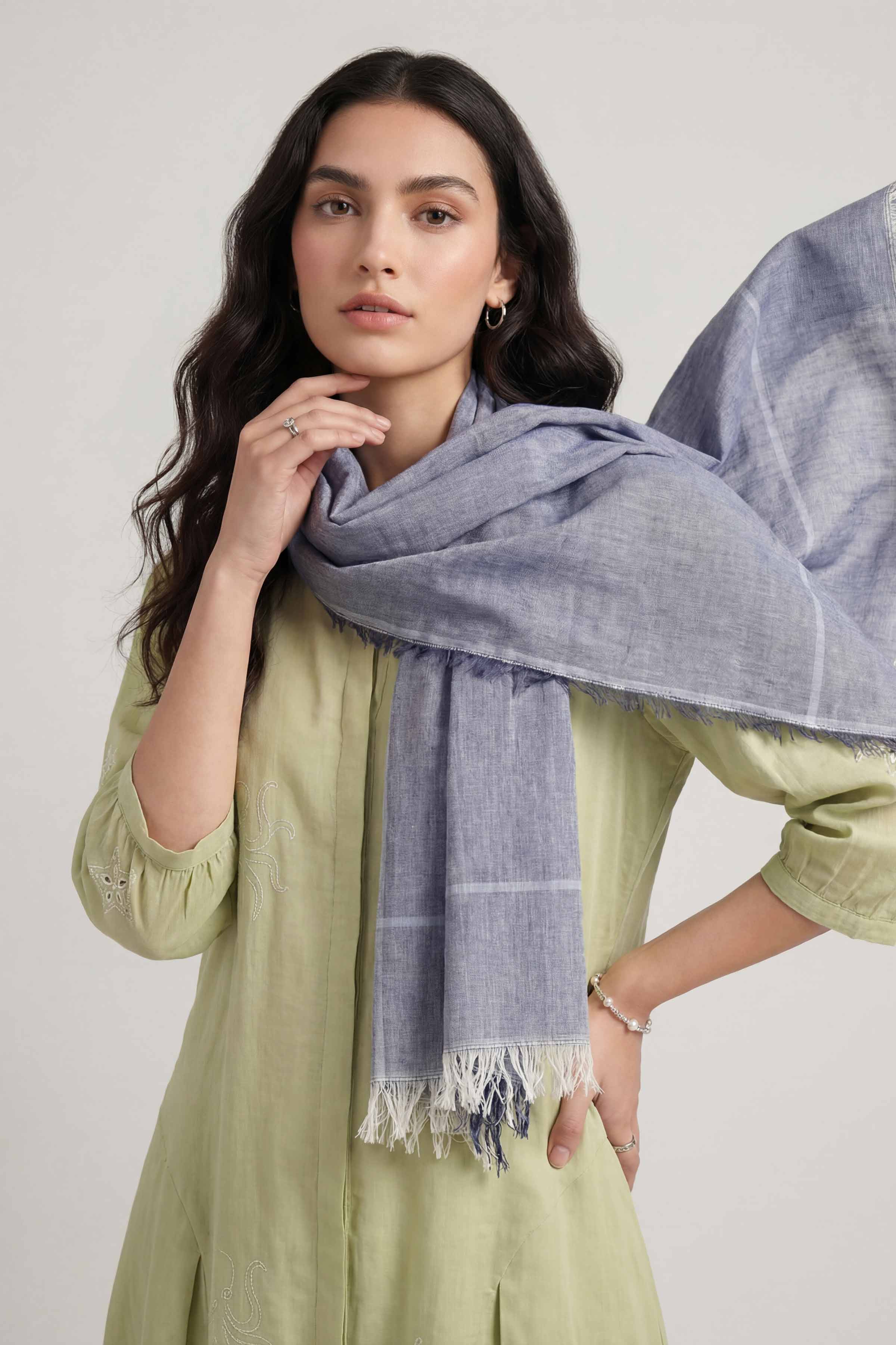 Blue Women Scarf-447472108