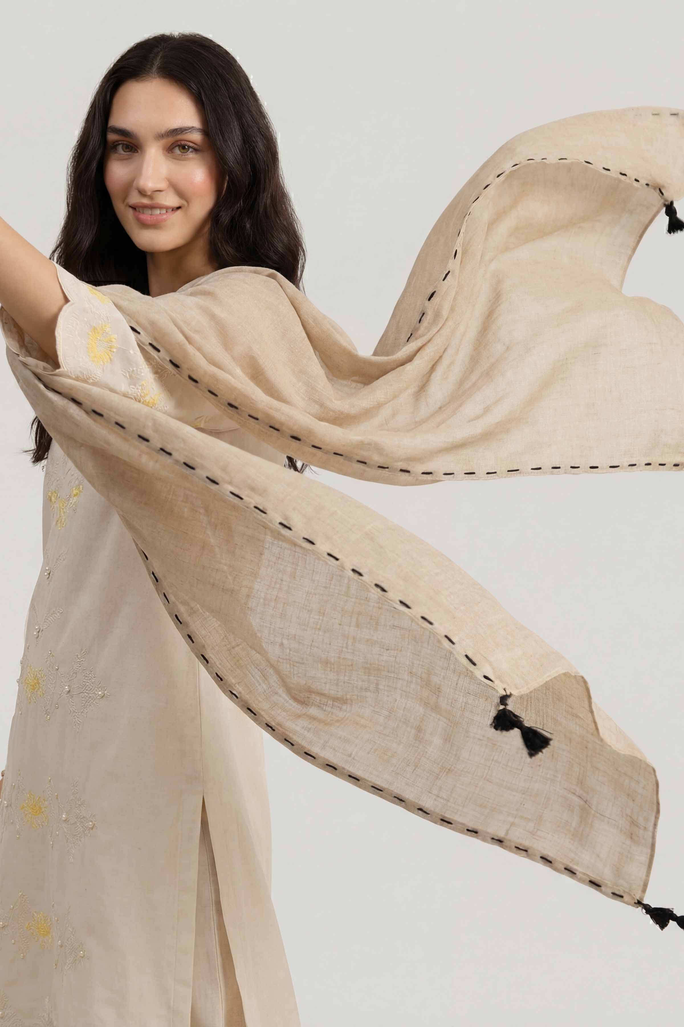 Beige Women Scarf-447482118
