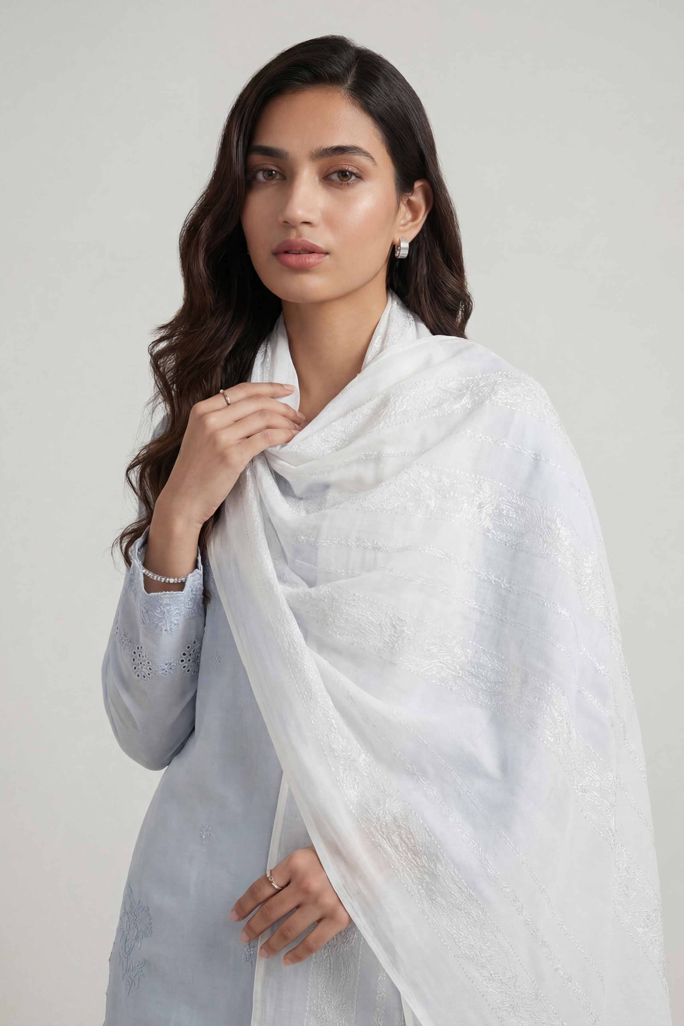 White Women Scarf-447492112