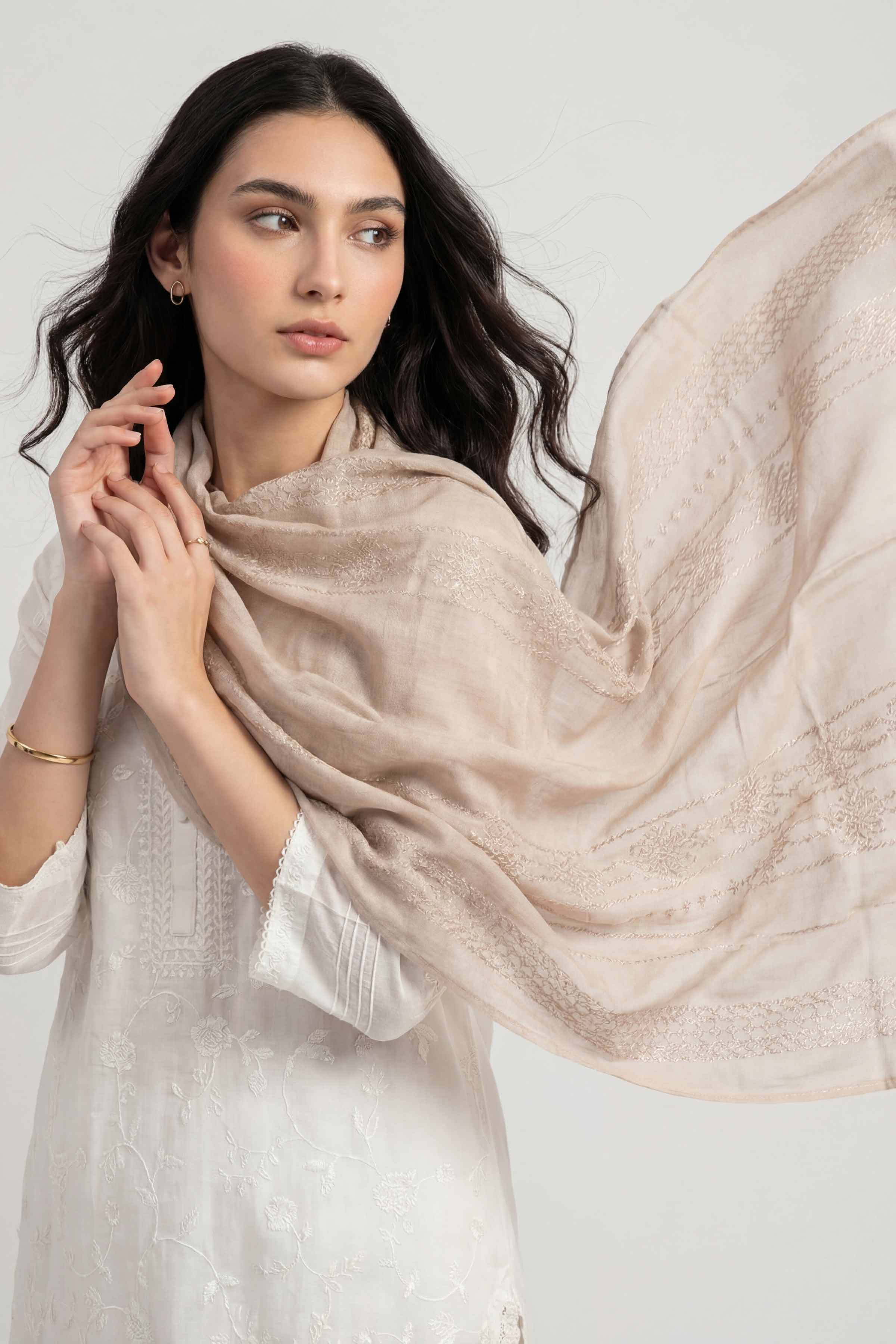 Beige Women Scarf-447492118