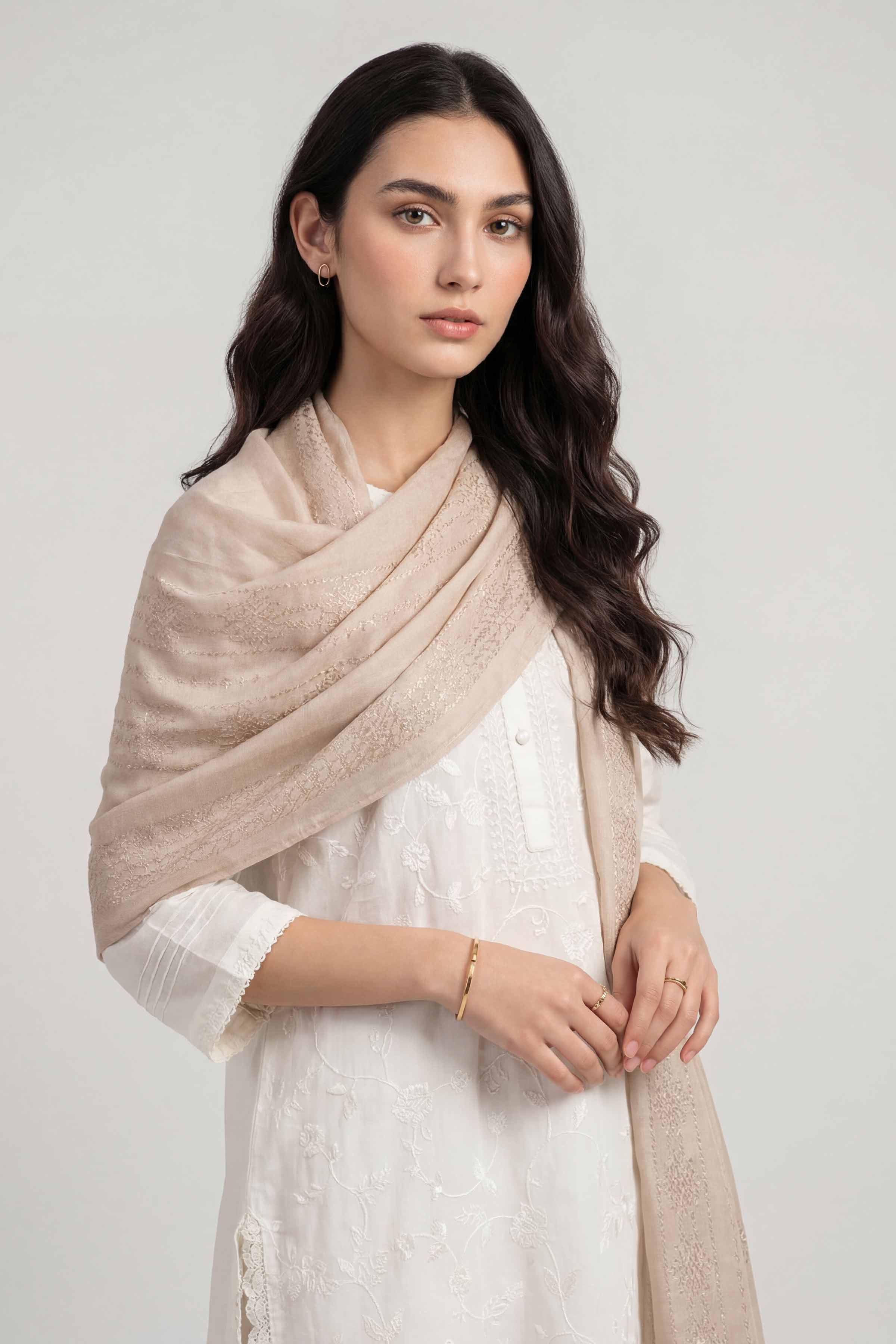 Beige Women Scarf-447492118