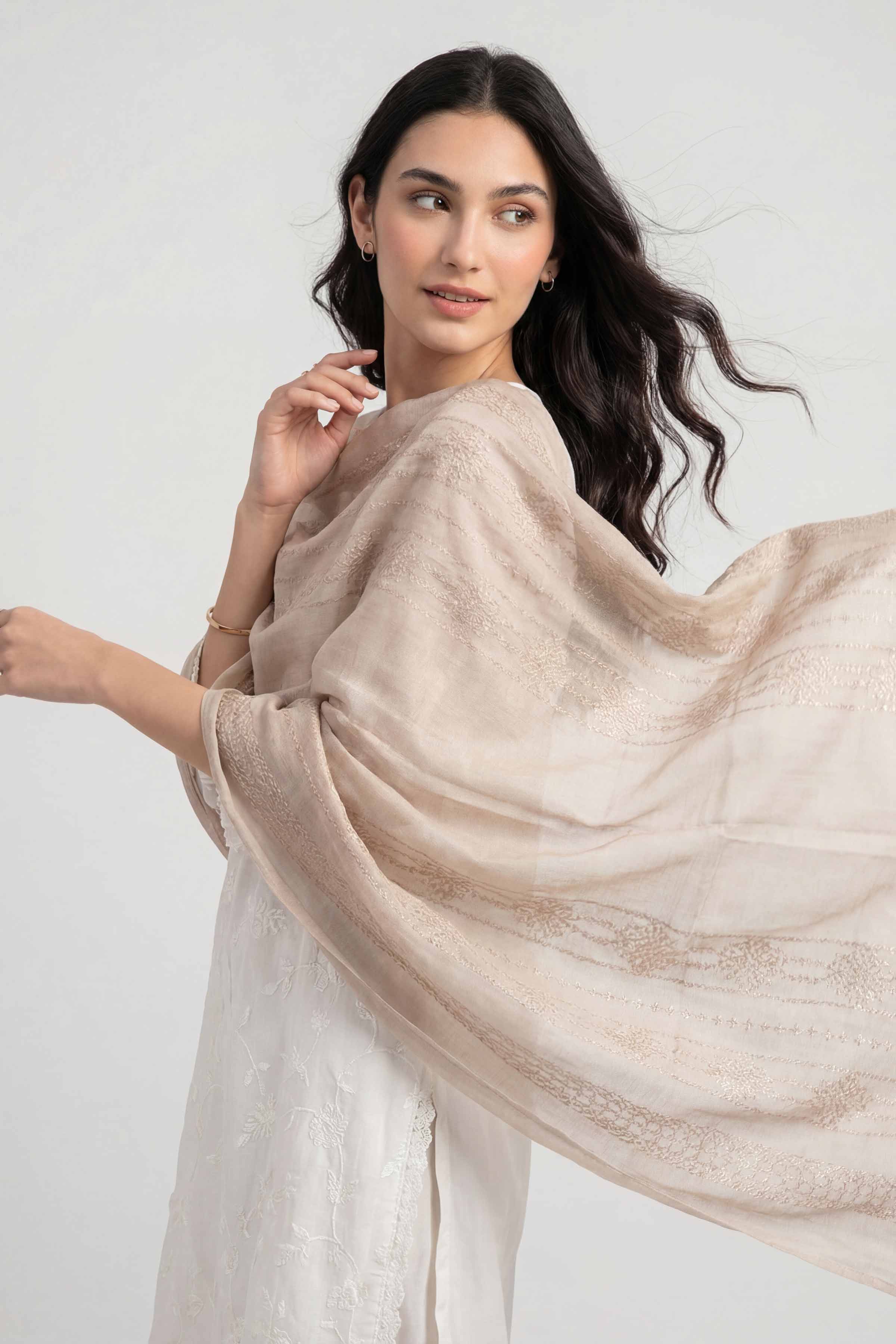 Beige Women Scarf-447492118