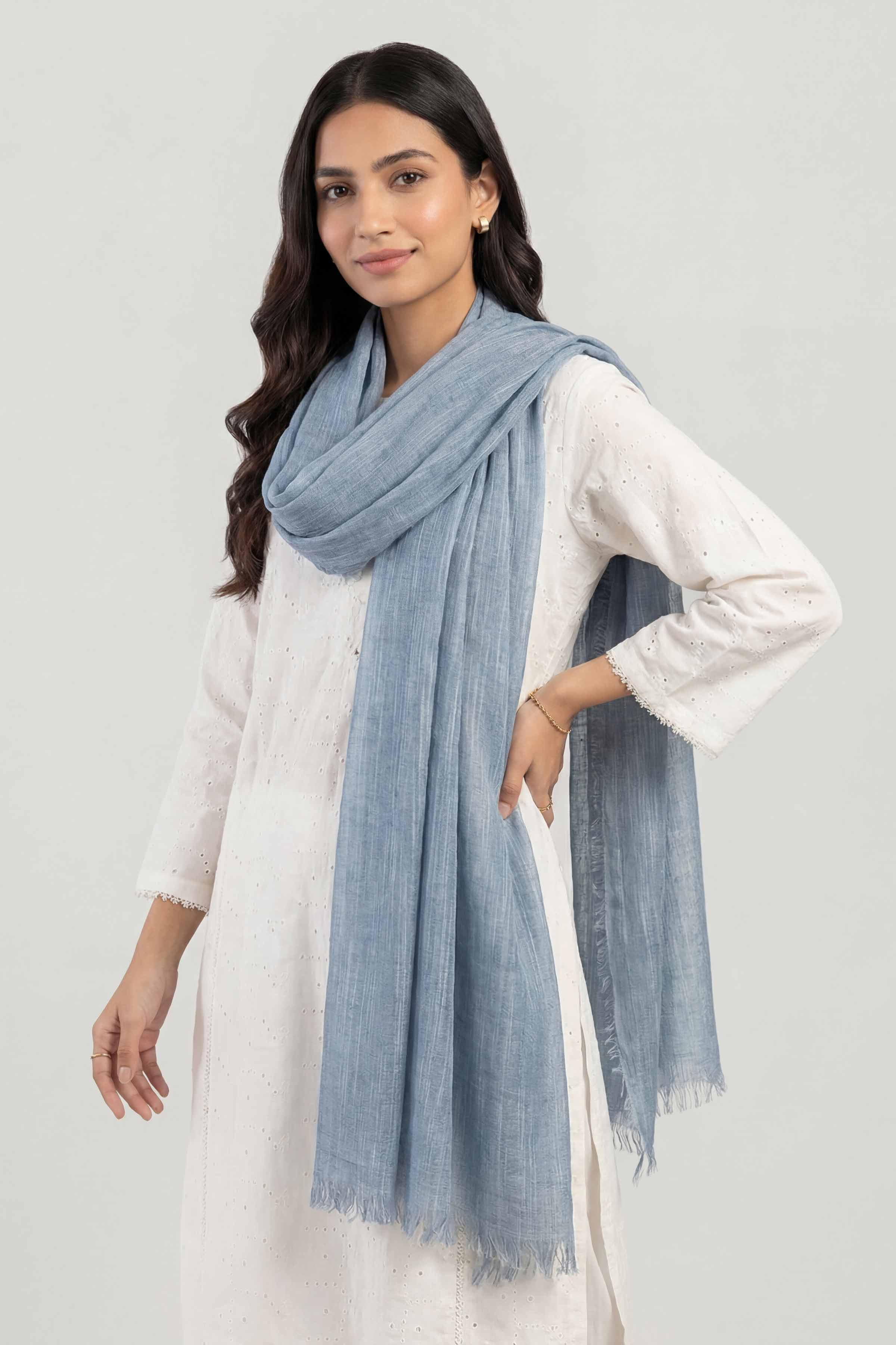 Light Blue Women Scarf-447522108