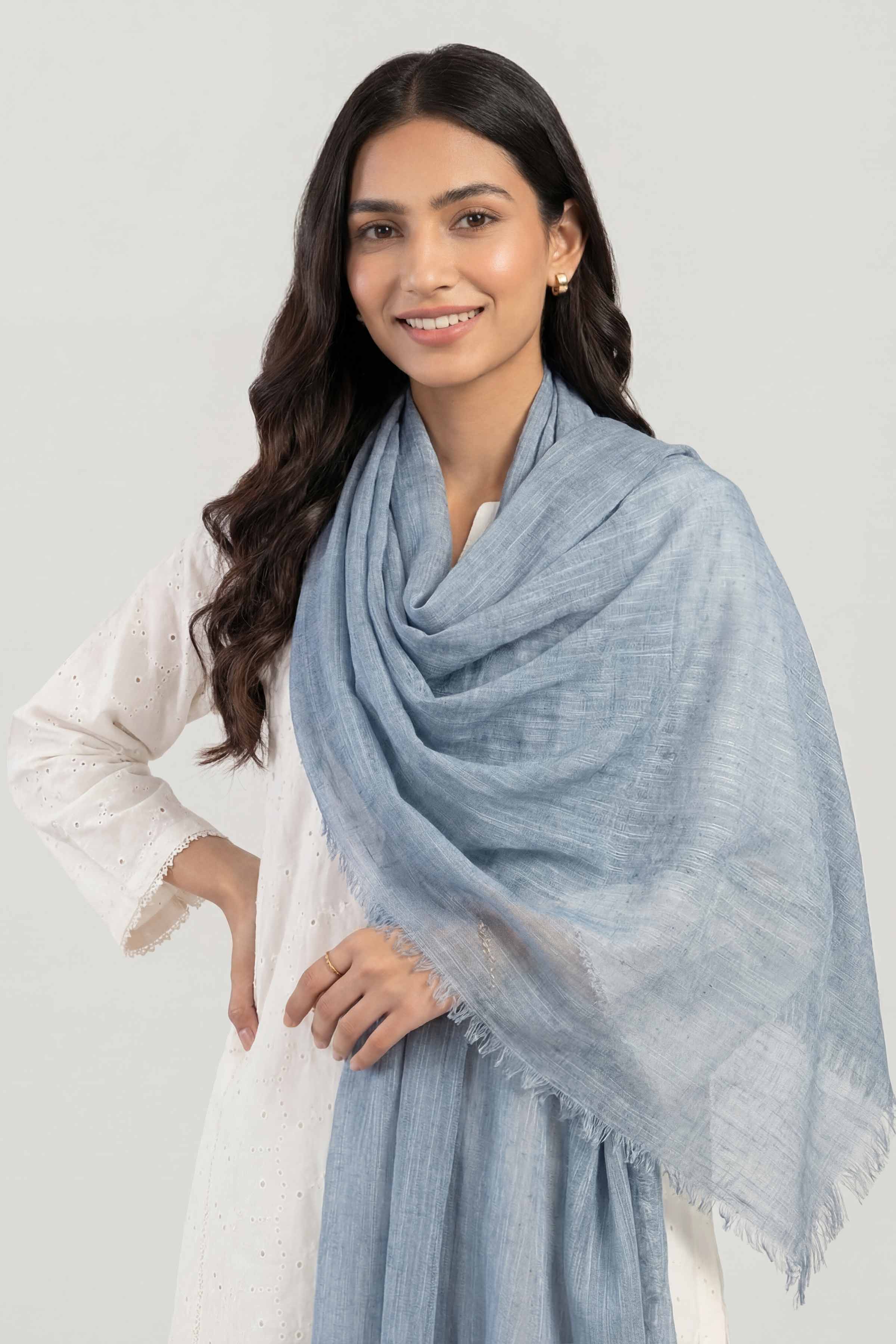 Light Blue Women Scarf-447522108