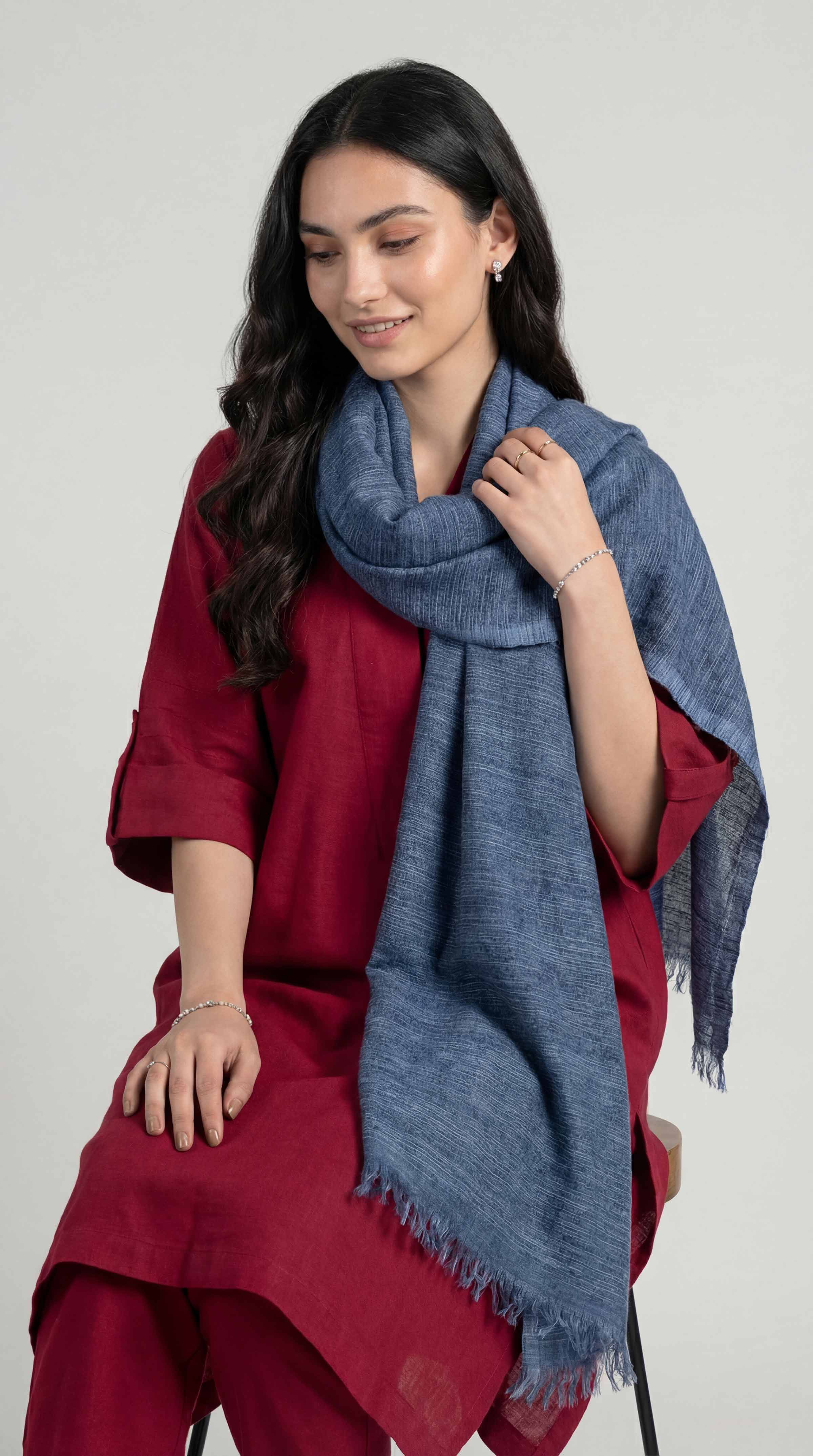 Blue Women Scarf-447732108
