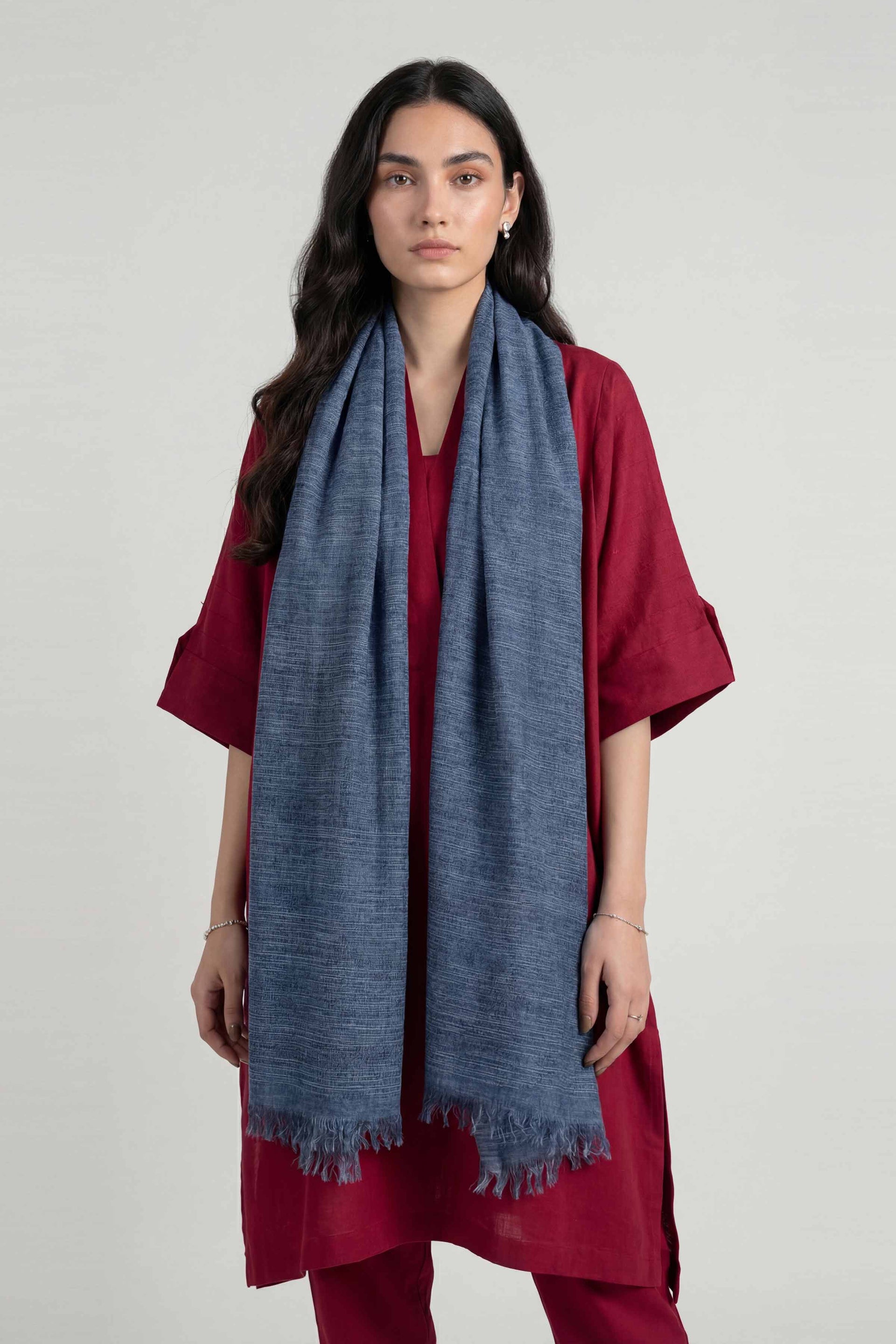 Nishat Linen Blue Women Scarf-447732108, view 1