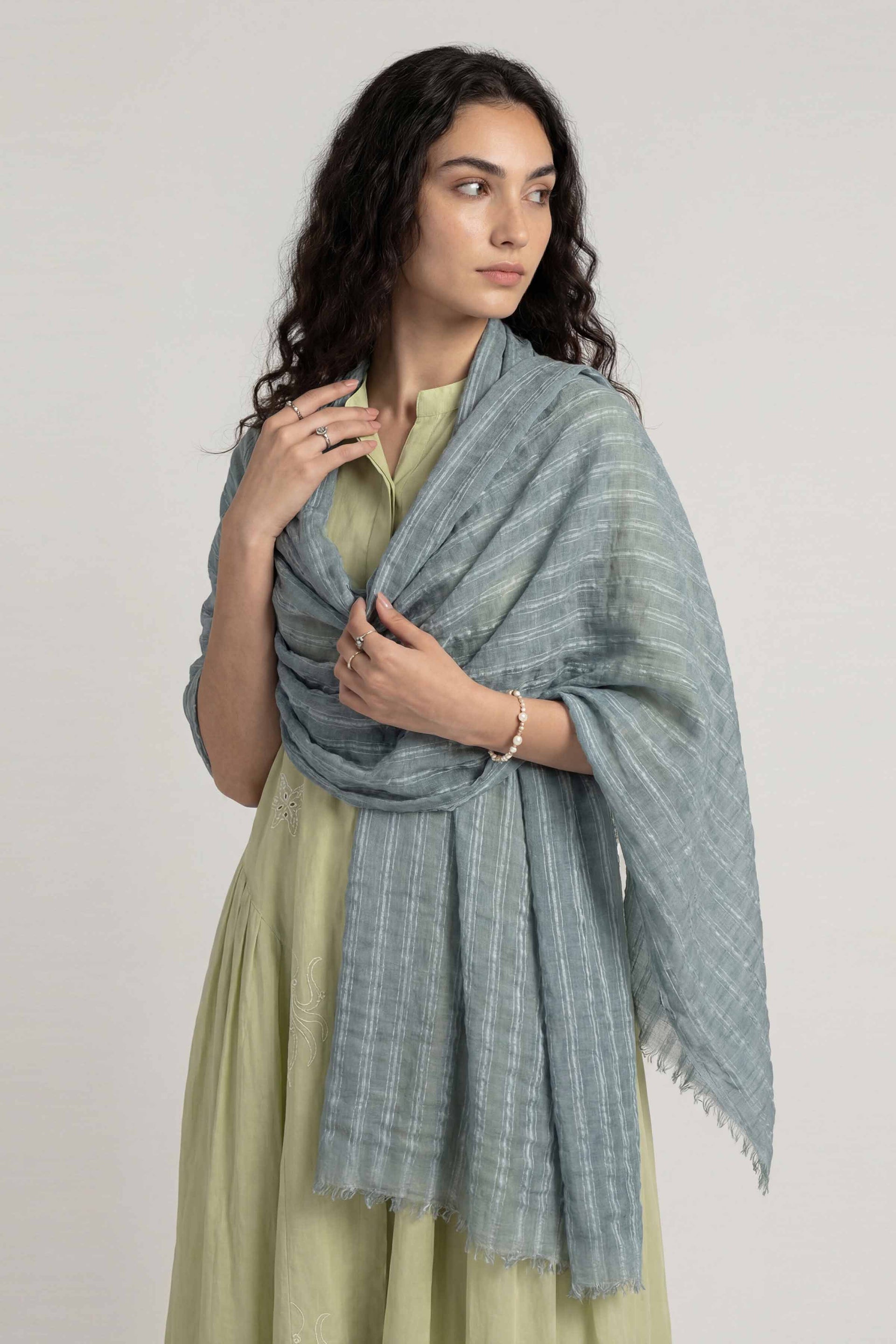 Nishat Linen Blue Women Scarf-447742108, view 1