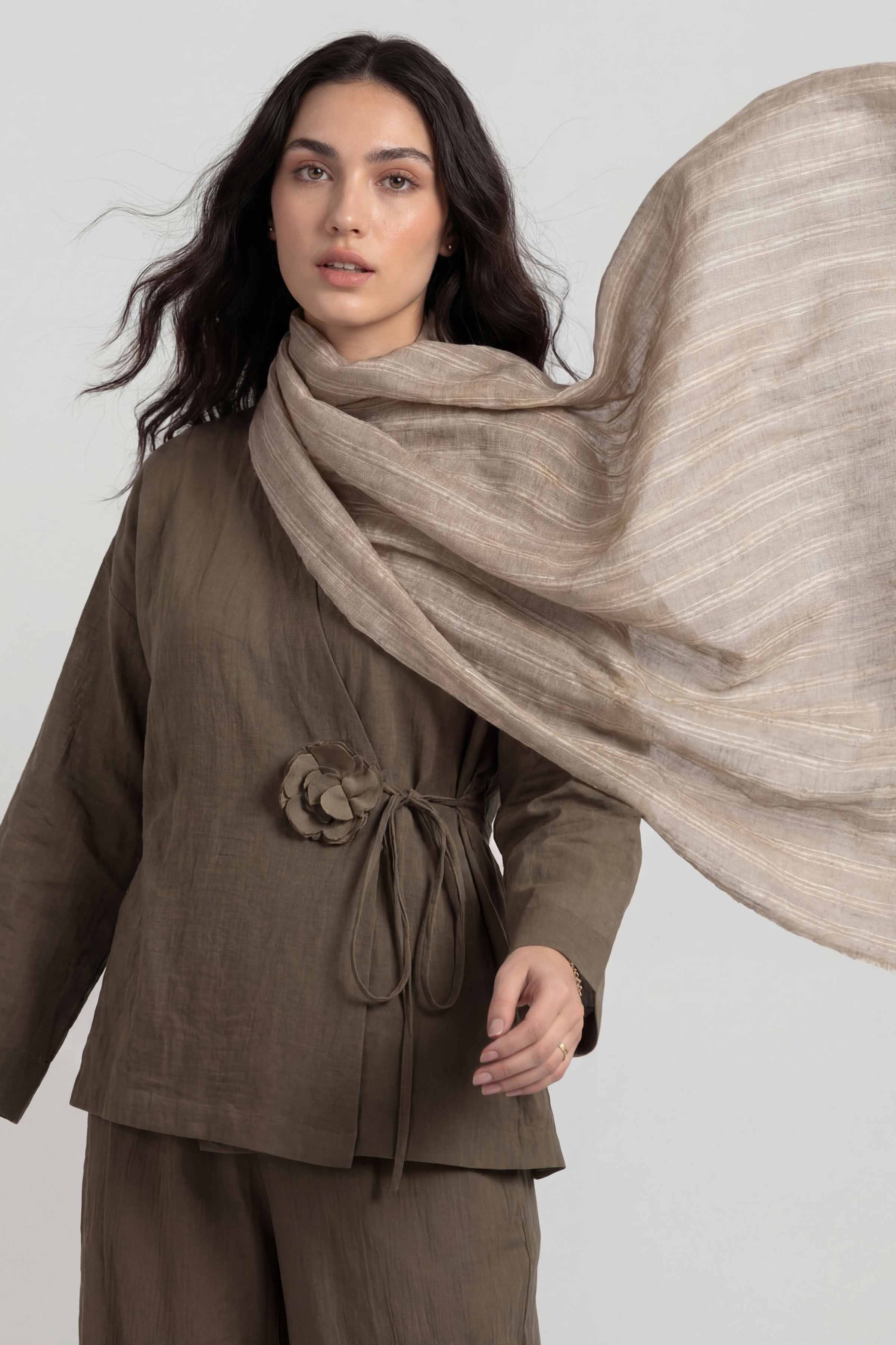 Beige Women Scarf-447742118