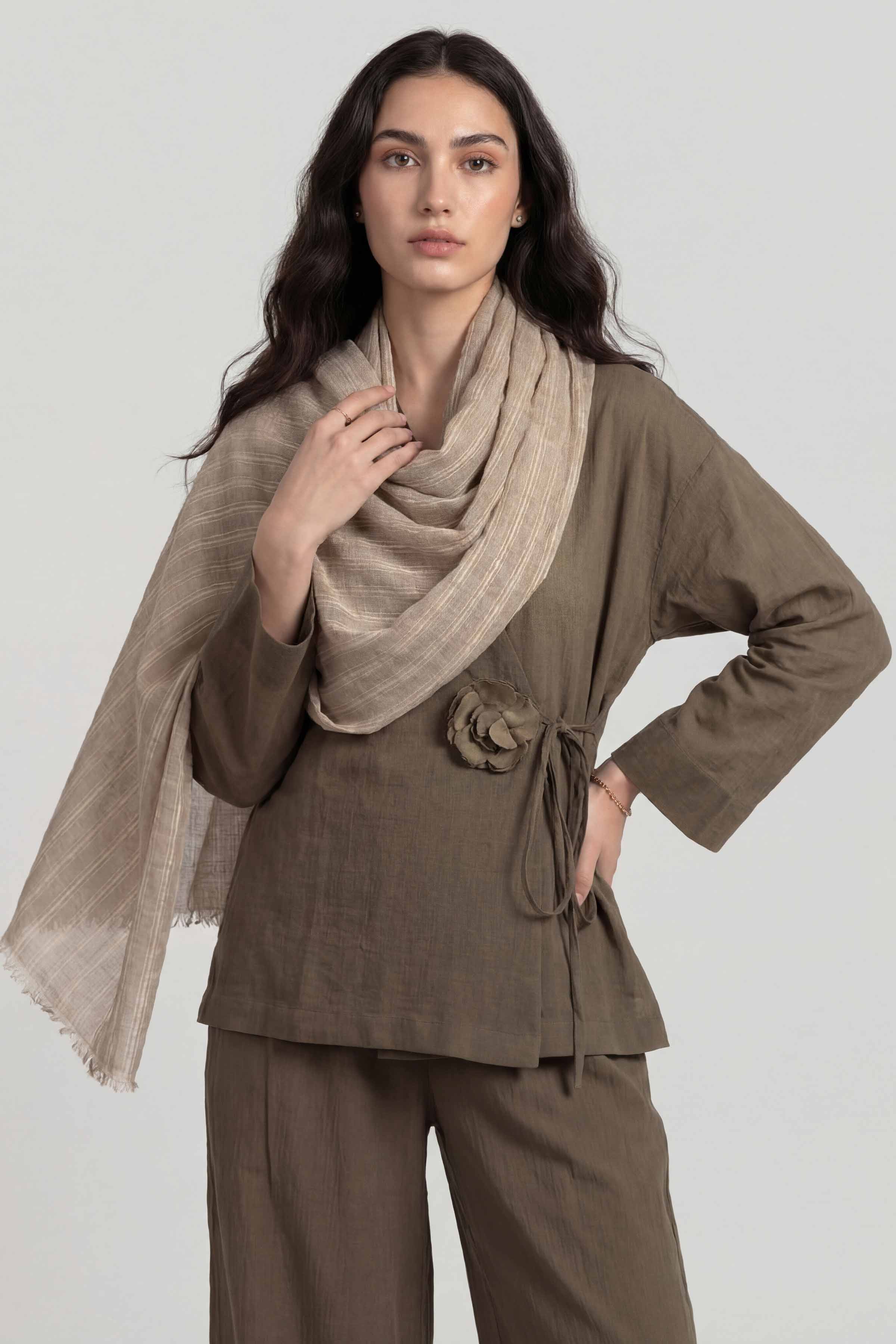 Beige Women Scarf-447742118