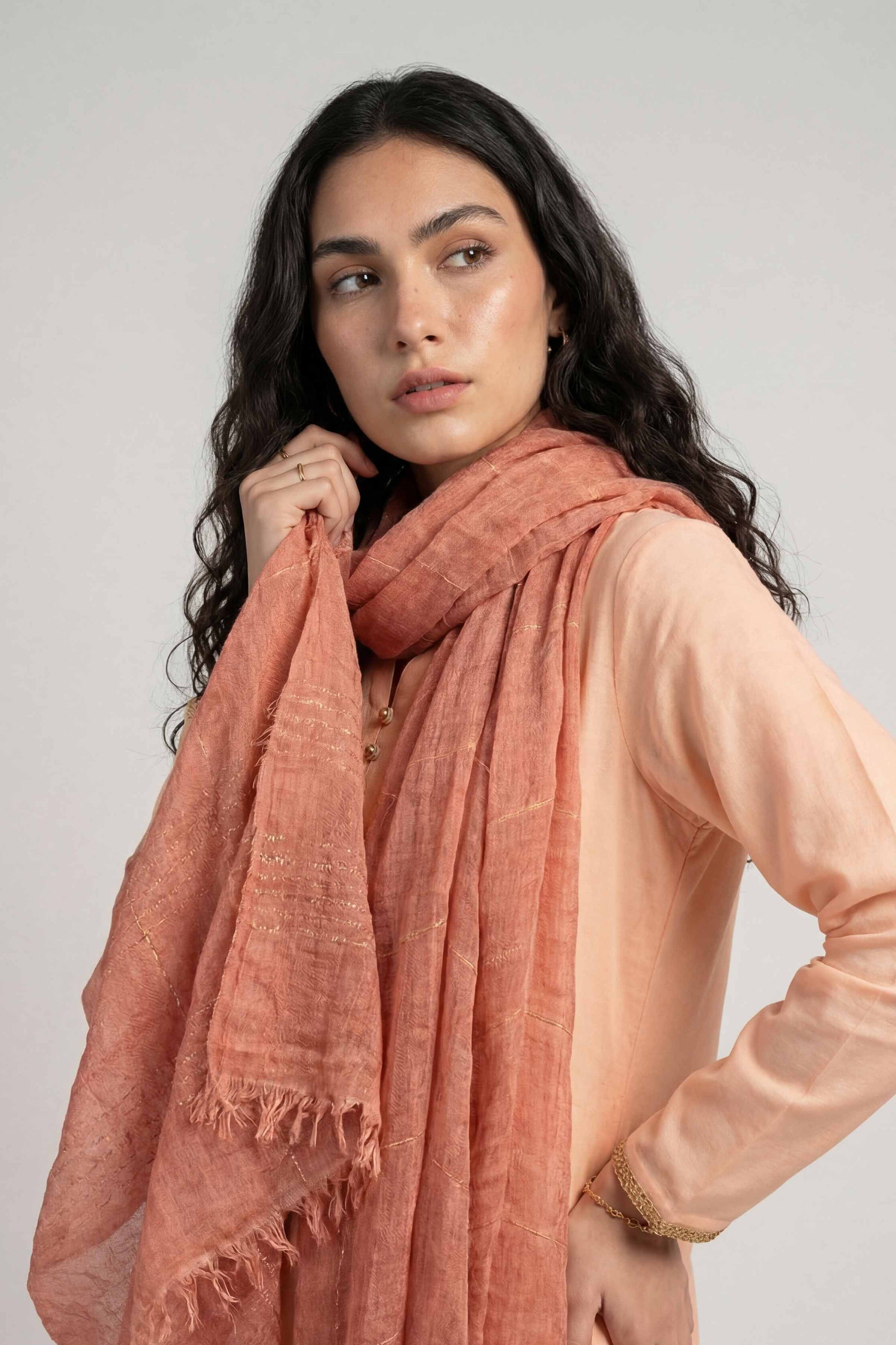 Nishat Linen Red Women Scarf-447772101, view 1