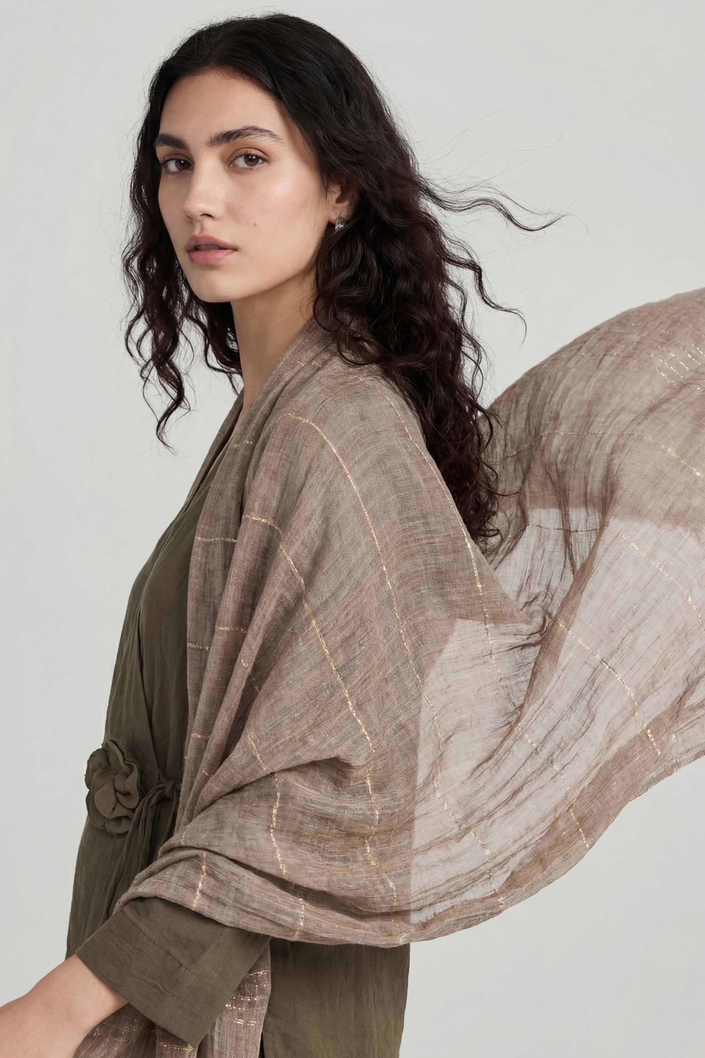 Khaki Women Scarf-447772130