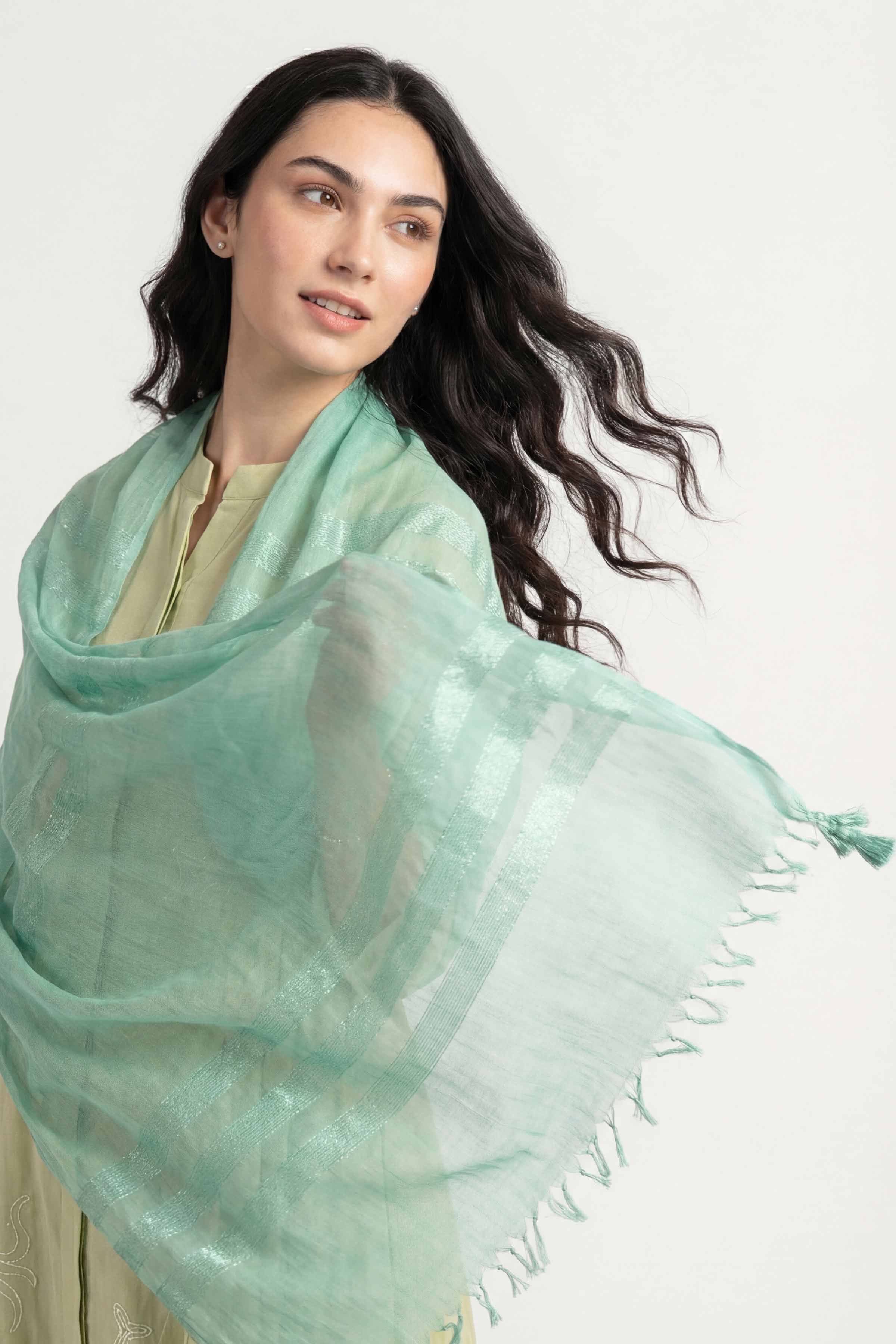 Green Women Scarf-447782104