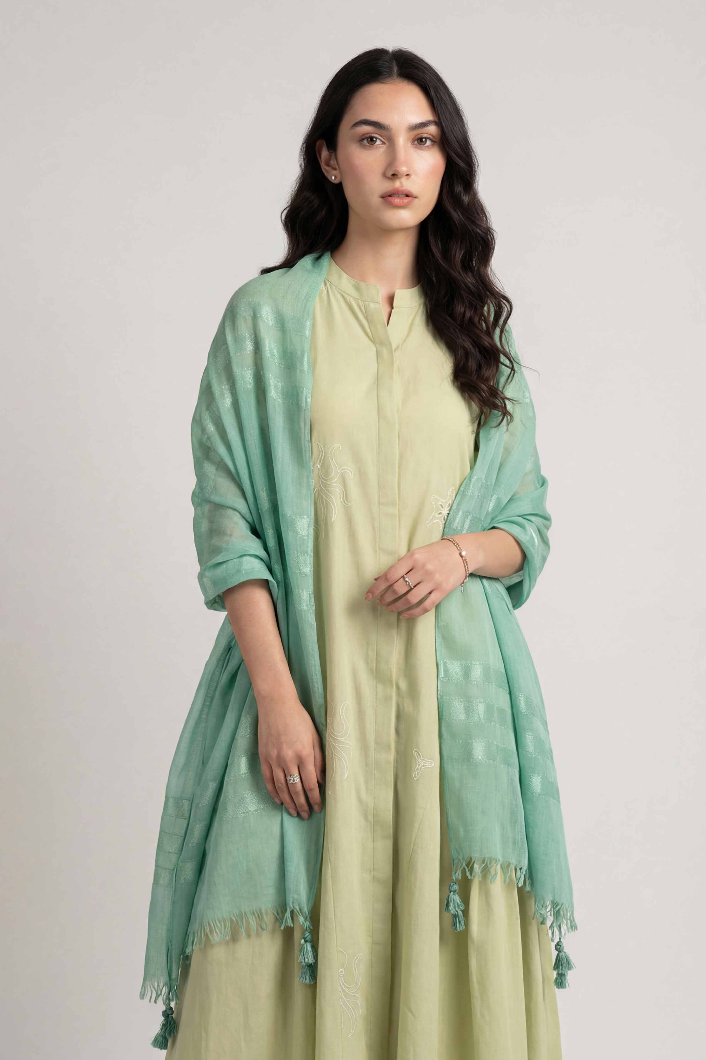 Green Women Scarf-447782104