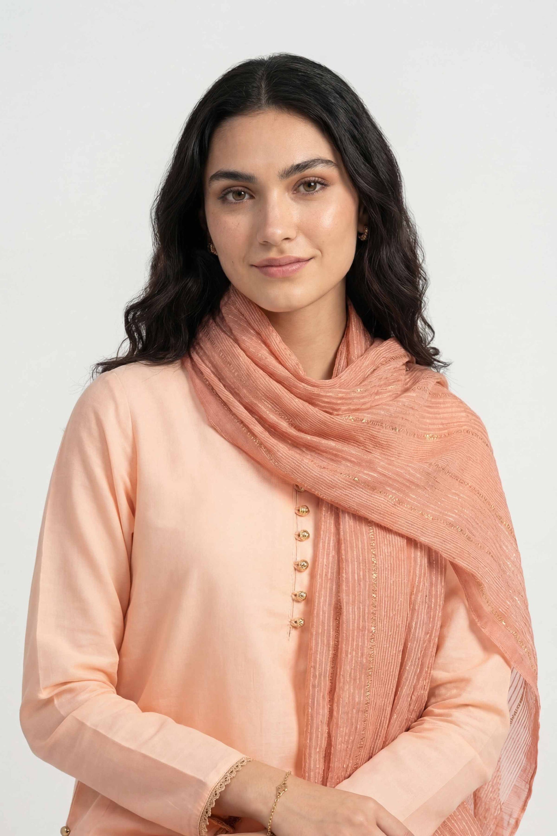 Nishat Linen Orange Women Scarf-447792106, view 1
