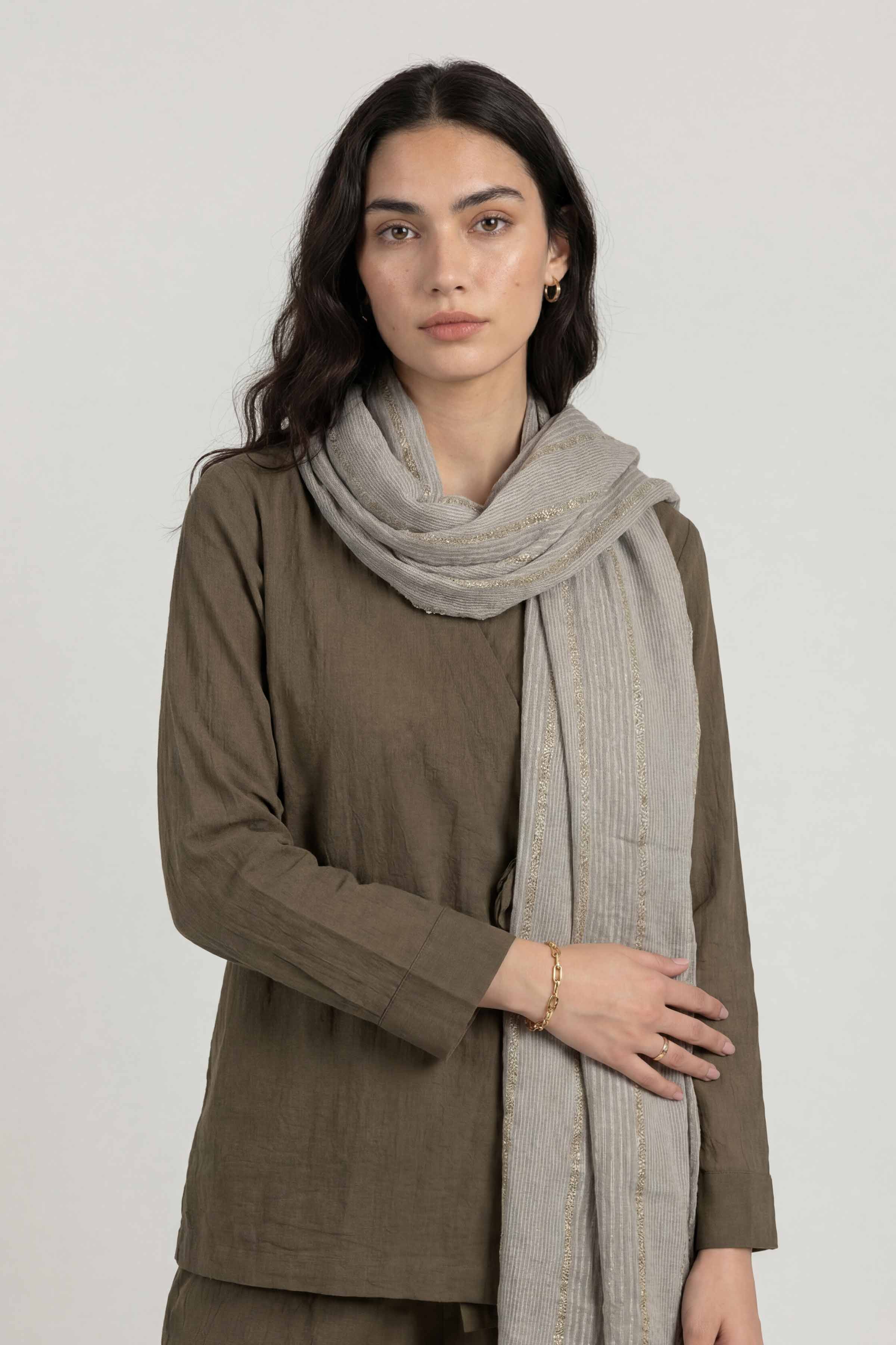 Grey Women Scarf-447792111