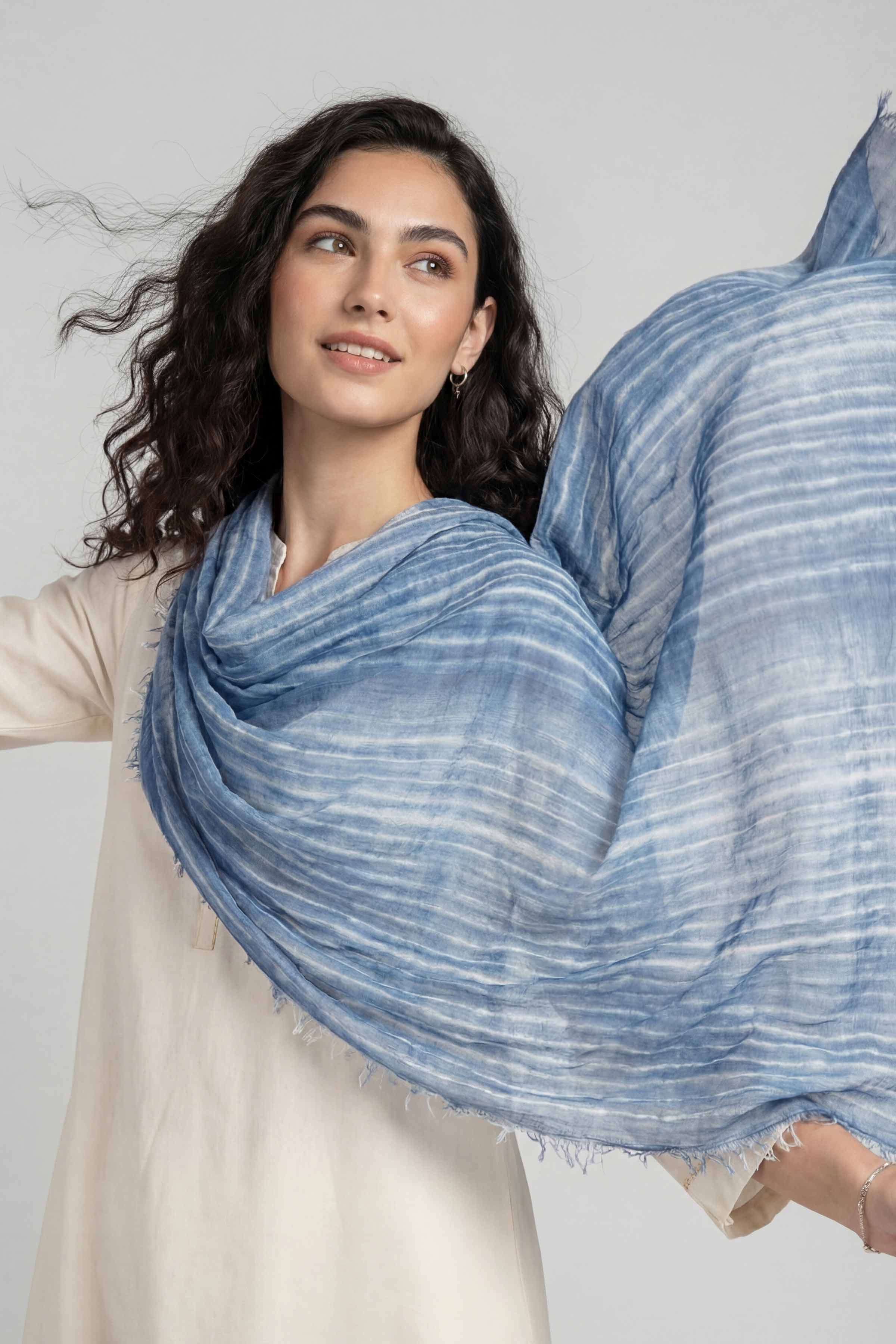 Blue Women Scarf-447802108